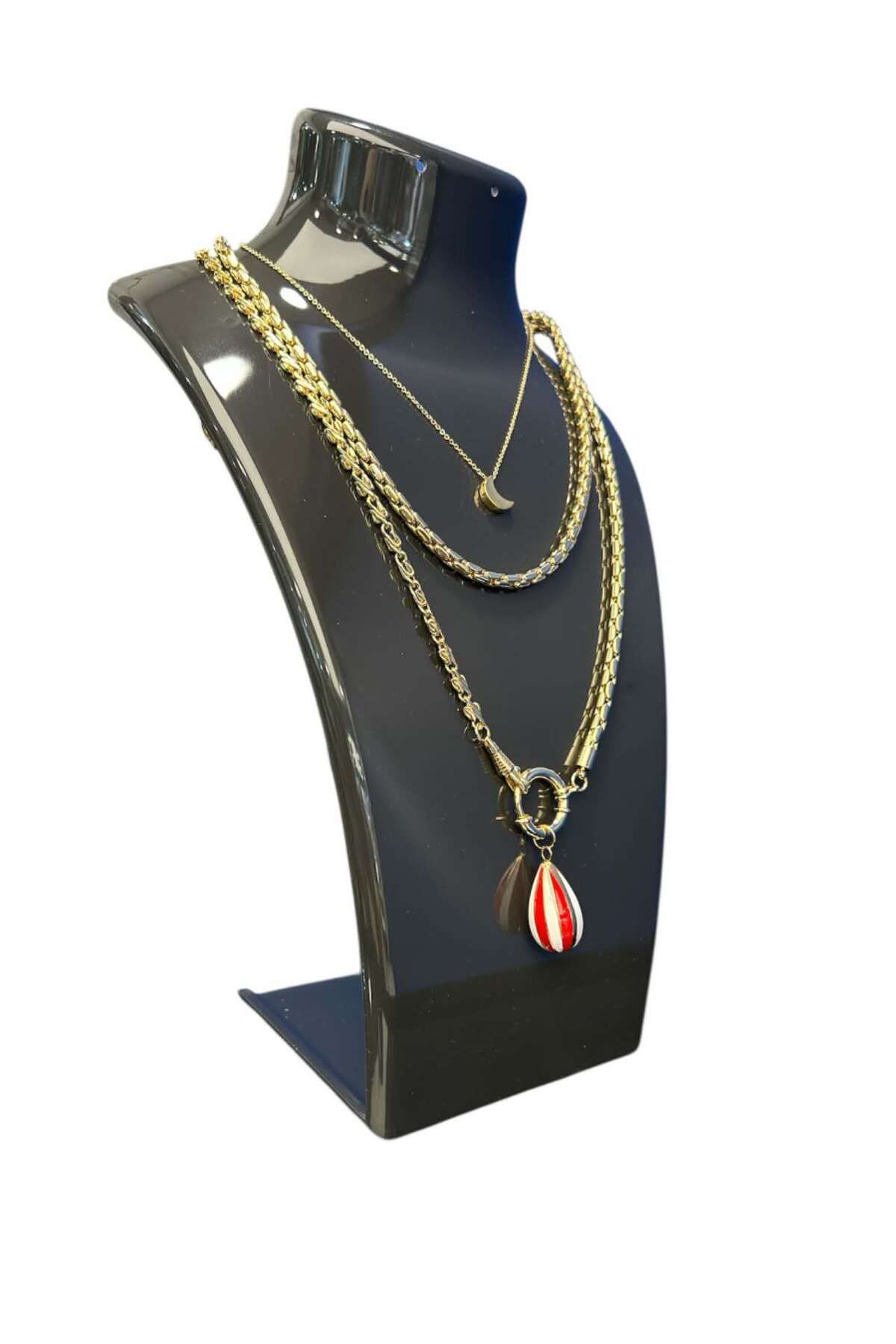 STAND MARKET Kolye Standı Akrilik -Takı Teşhir ve Saklama Standı Antrasit Gri 19x30 cm