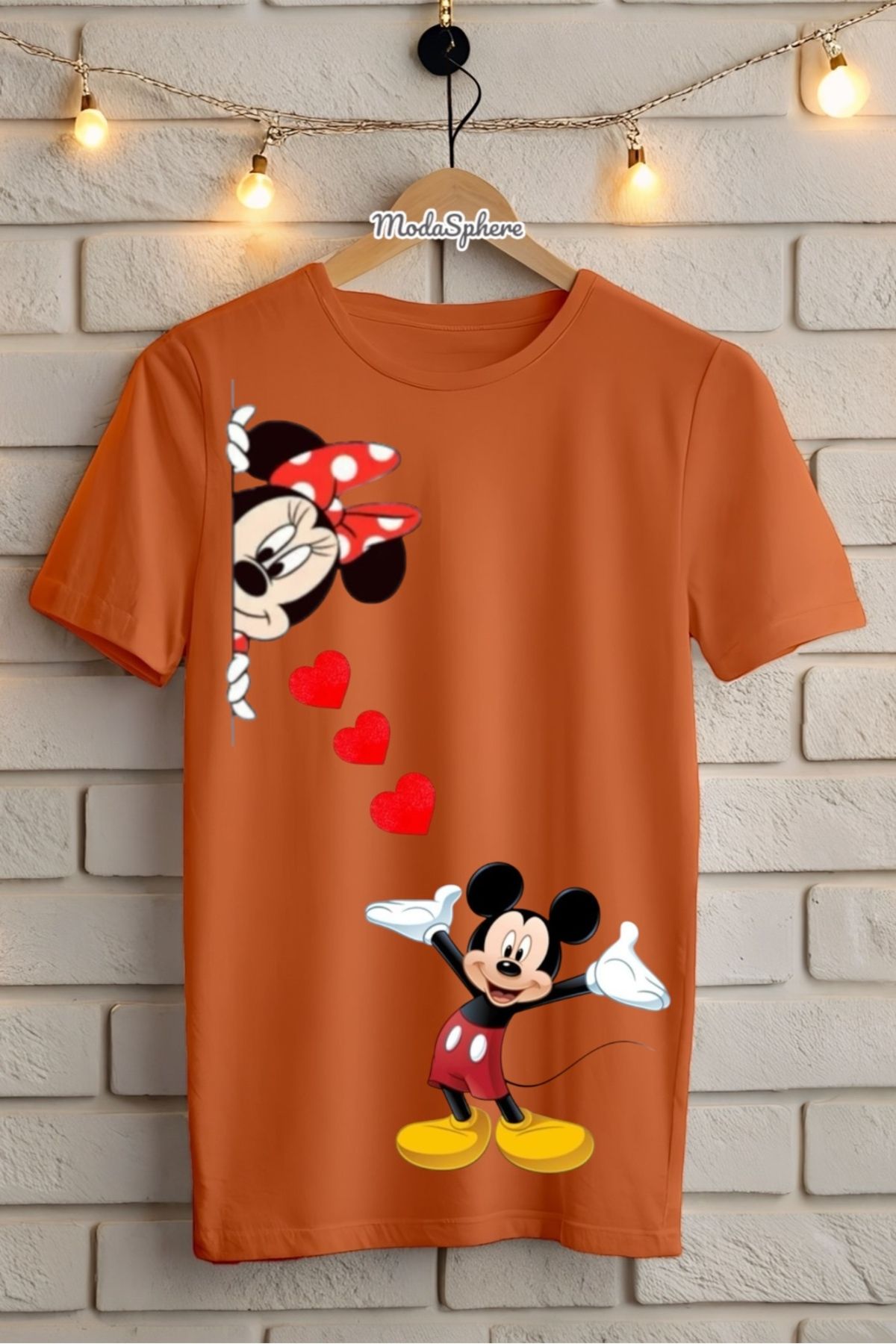 ModaSphere Mickey Mouse Baskılı Unisex Oversize Tişört