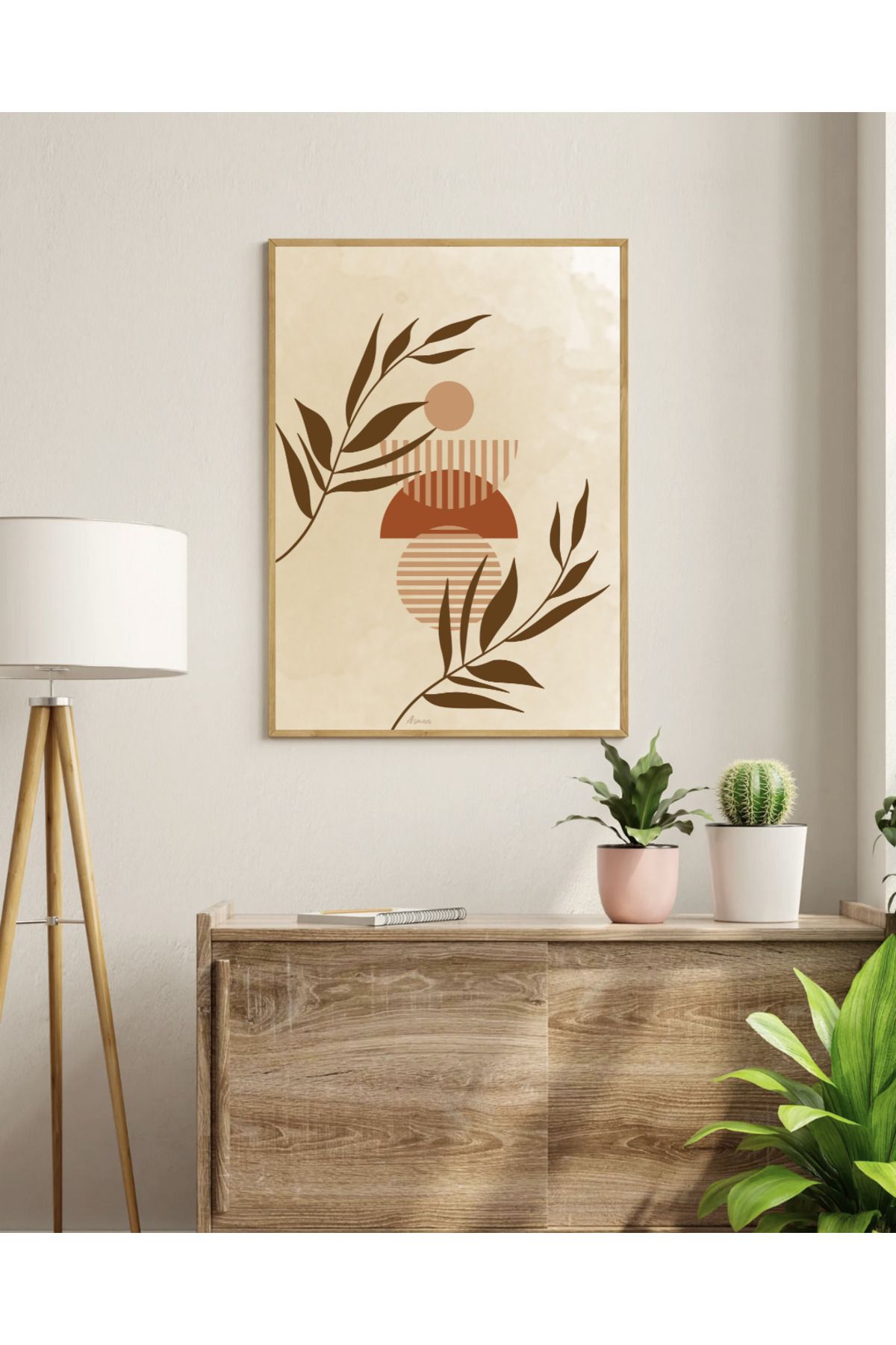 Tuba Decor Tek parça Ahşap Çerçeve Görünümlü MDF Tablo
