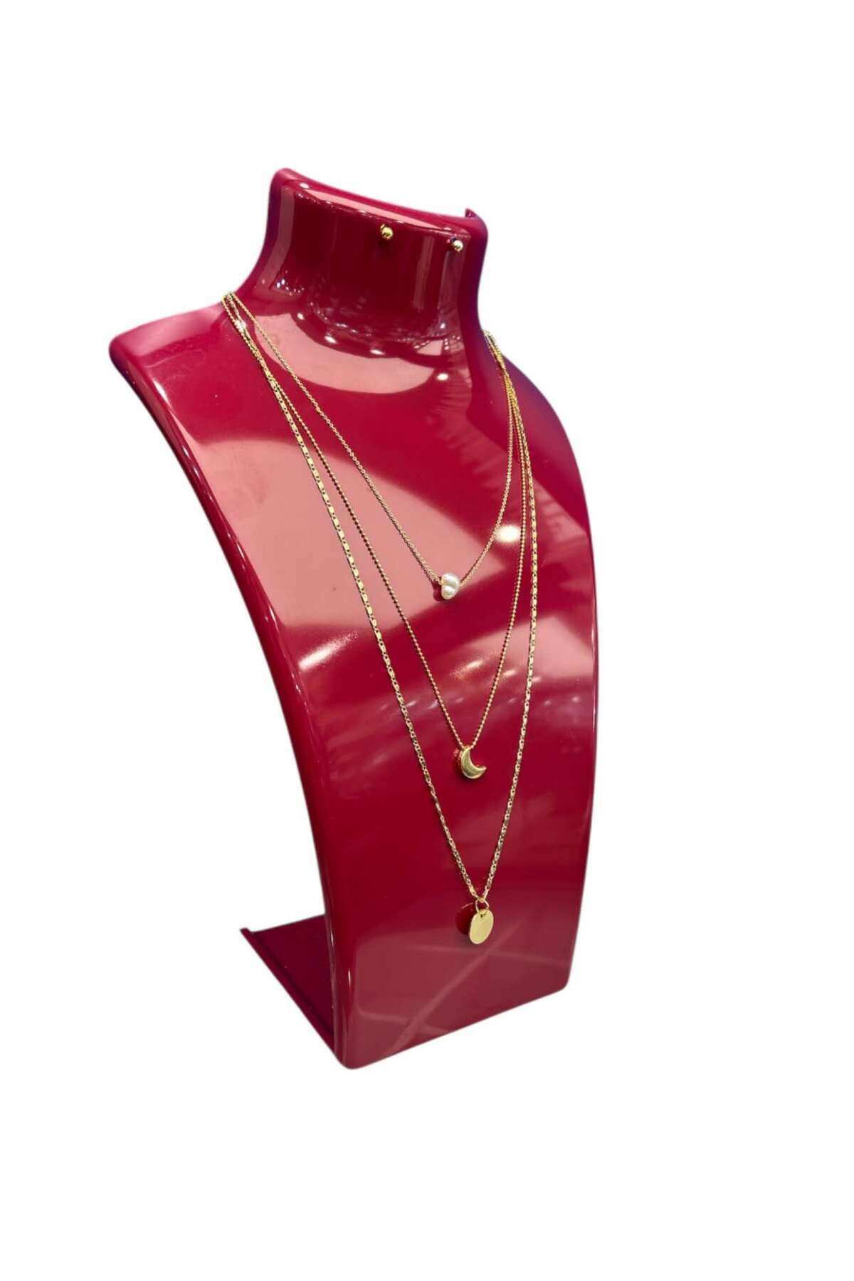 STAND MARKET Kolye Standı Akrilik -Takı Teşhir ve Saklama Standı Fuşya 19x30 cm