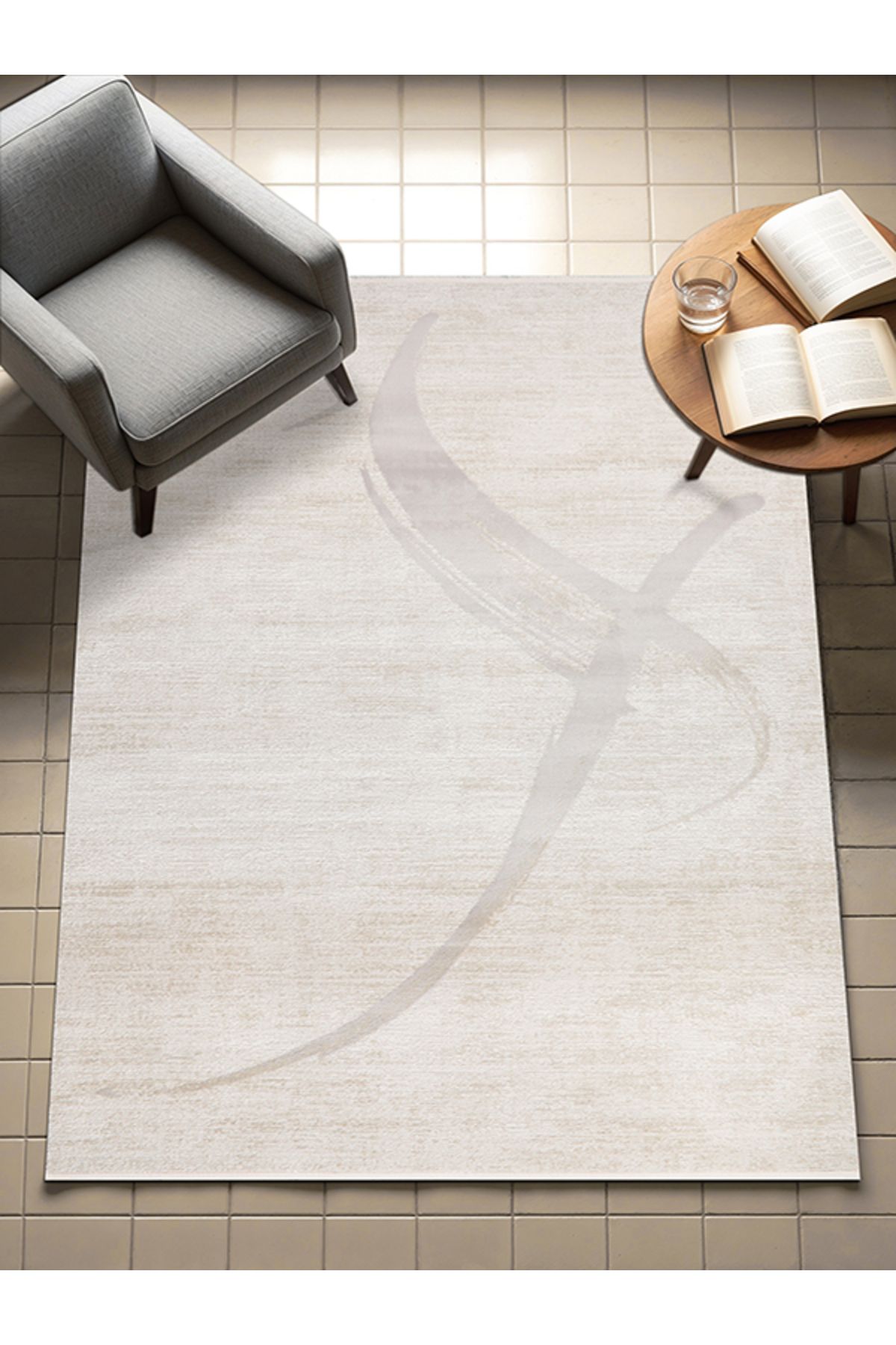 PARLA CARPET Gri Yumuşak Dokulu Makine Halısı Tozumaz Saçaklı Yolluk Çocuk Oturma Odası Salon Mutfak