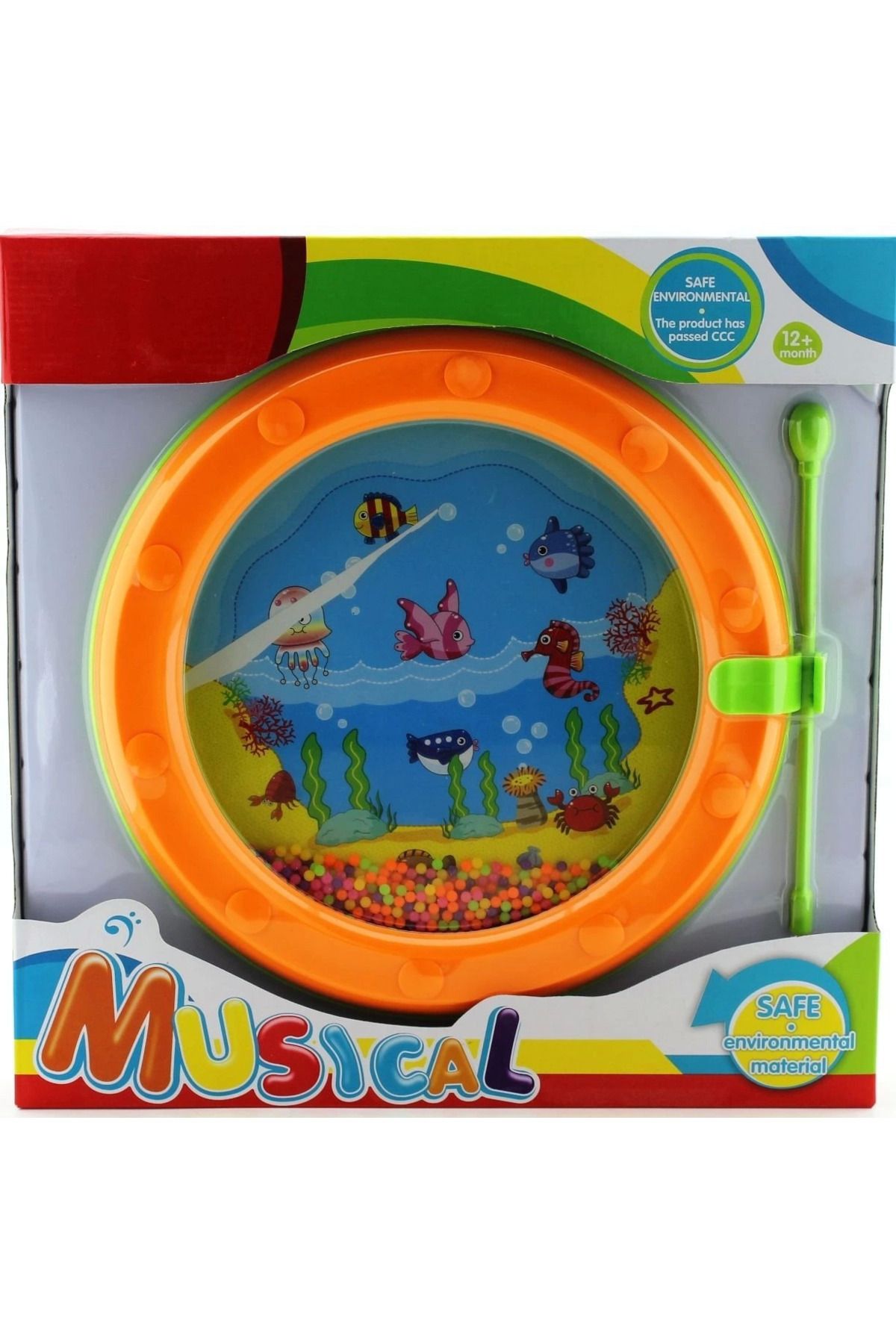 ÖYKÜ VE YİĞİT Boncuklu Turuncu Mini Davul Ws204