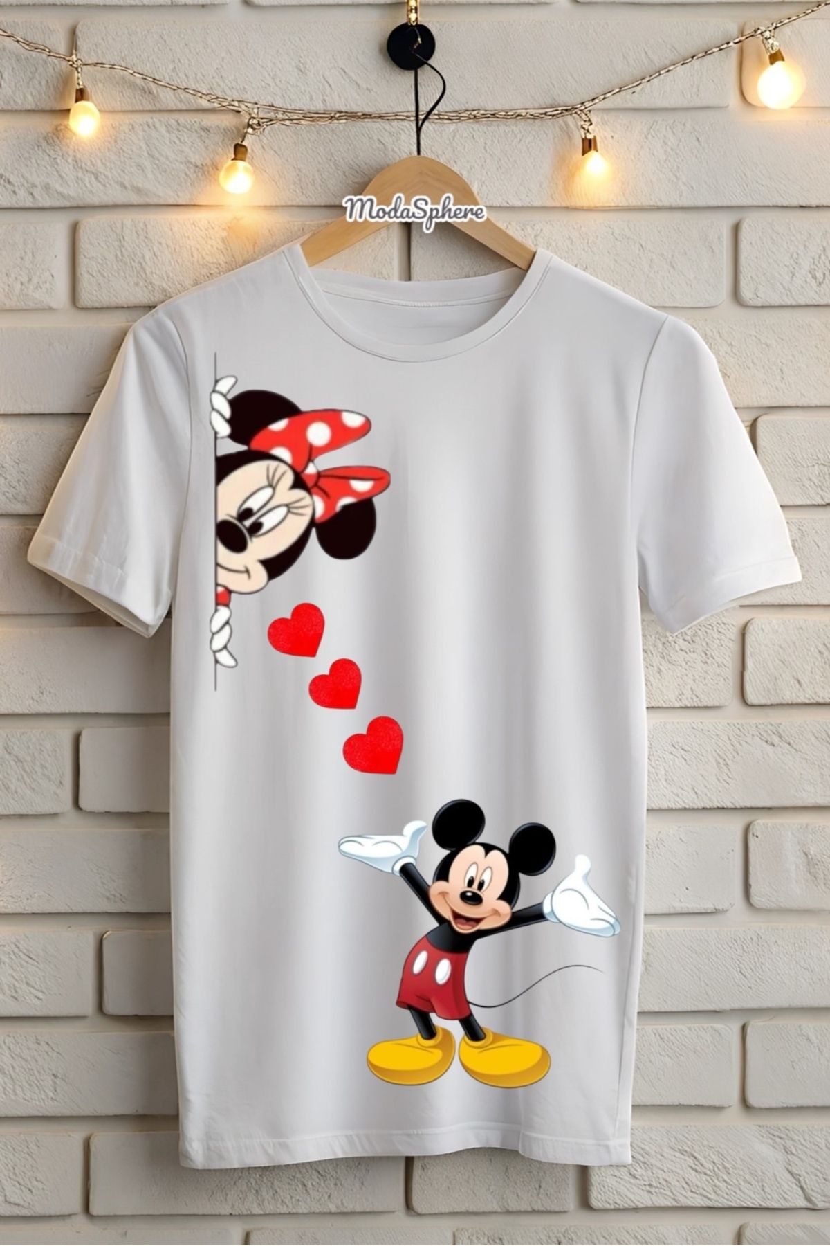 ModaSphere Mickey Mouse Baskılı Unisex Oversize Tişört