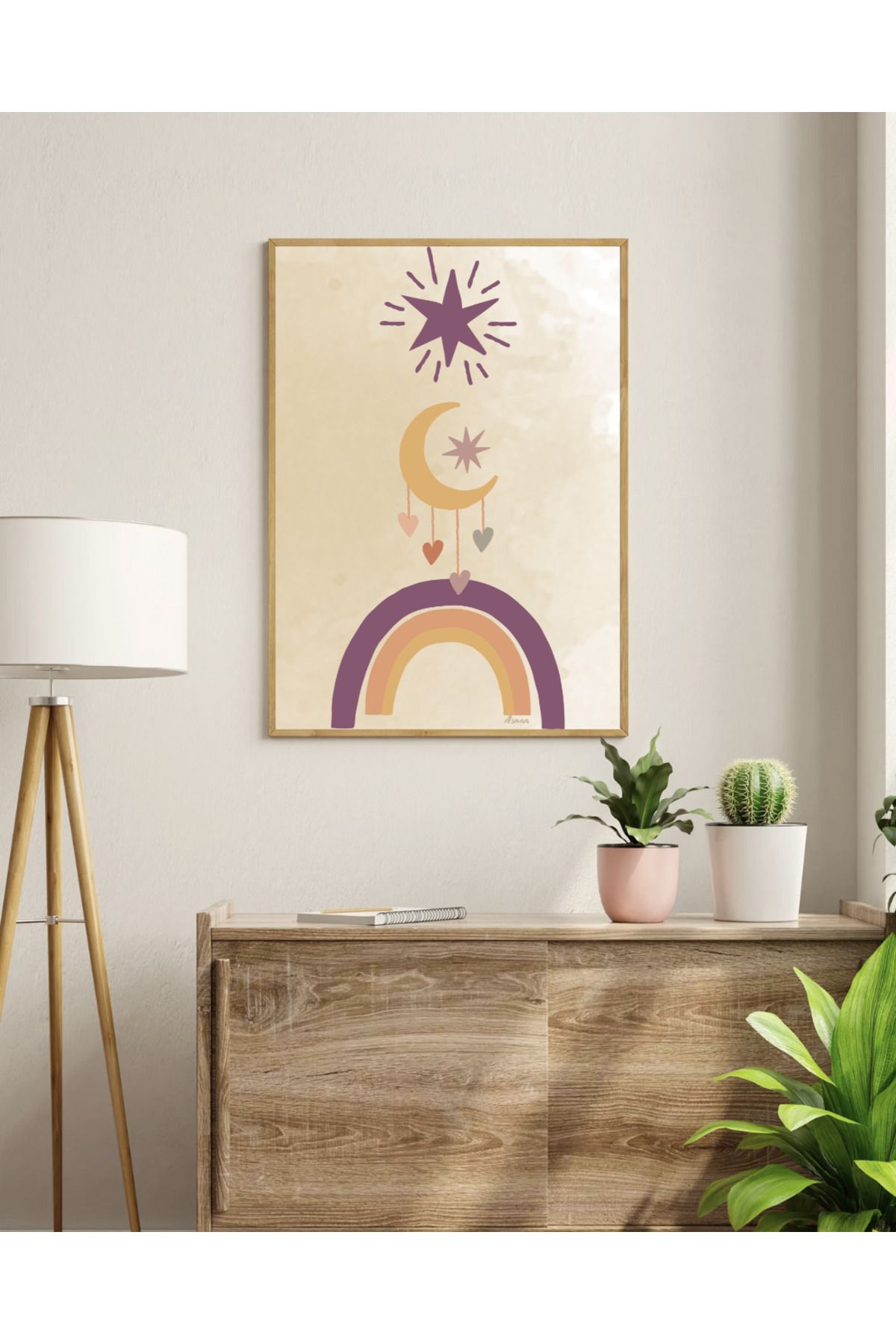 Tuba Decor Tek parça Ahşap Çerçeve Görünümlü MDF Tablo