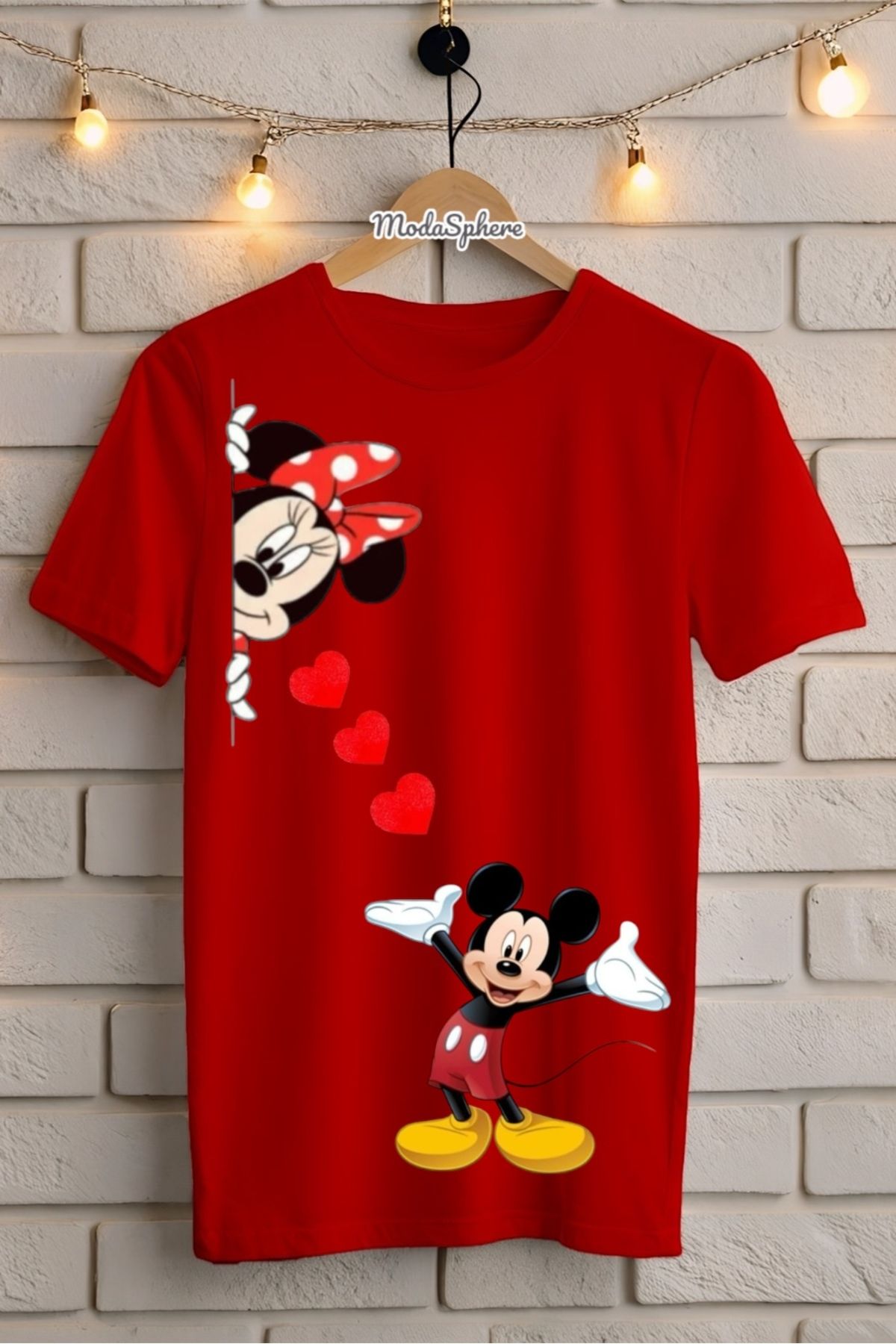 ModaSphere Mickey Mouse Baskılı Unisex Oversize Tişört