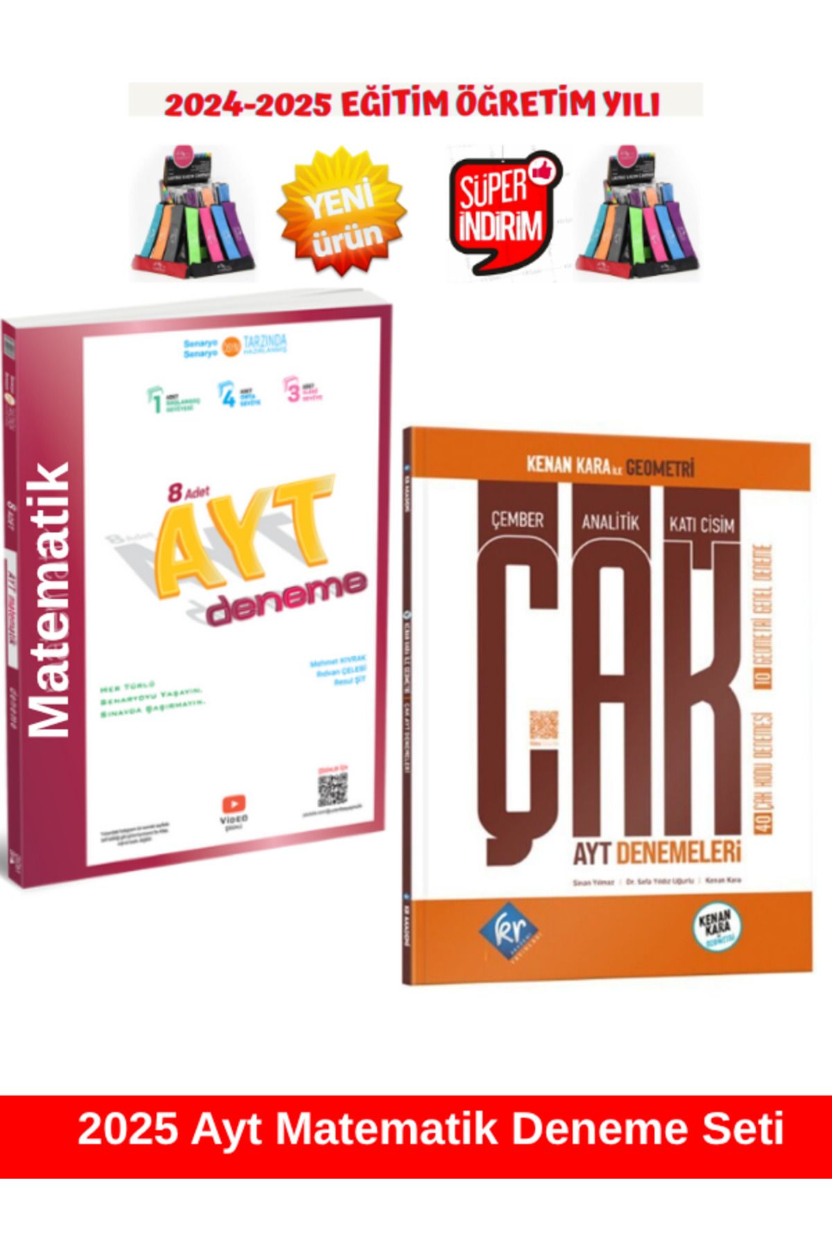 Üç Dört Beş Yayıncılık 2025 Ayt Matematik 8'li Deneme+KR Akademi Kenan Kara İle Geometri ÇAK AYT Denemeleri