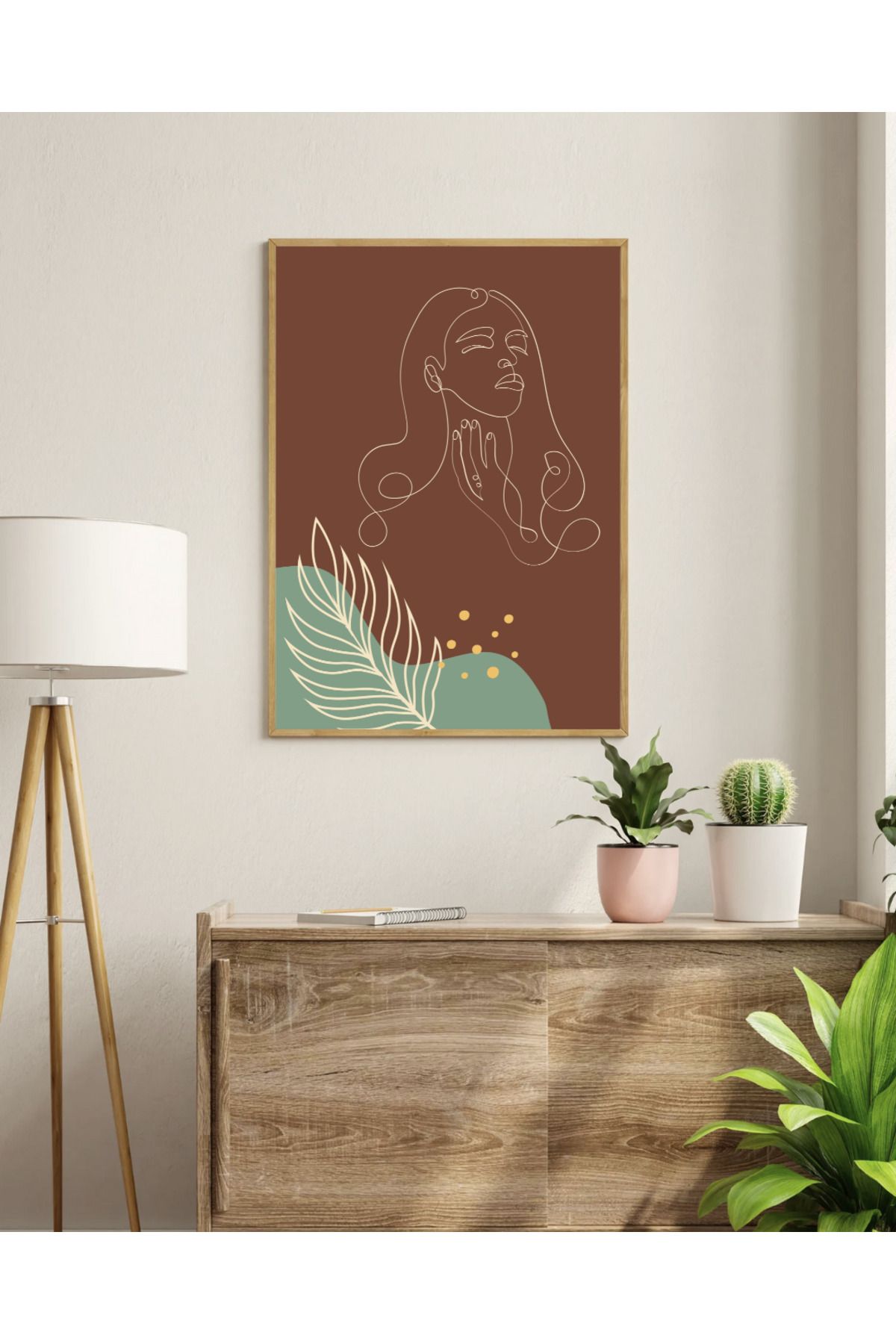 Tuba Decor Tek parça Ahşap Çerçeve Görünümlü MDF Tablo