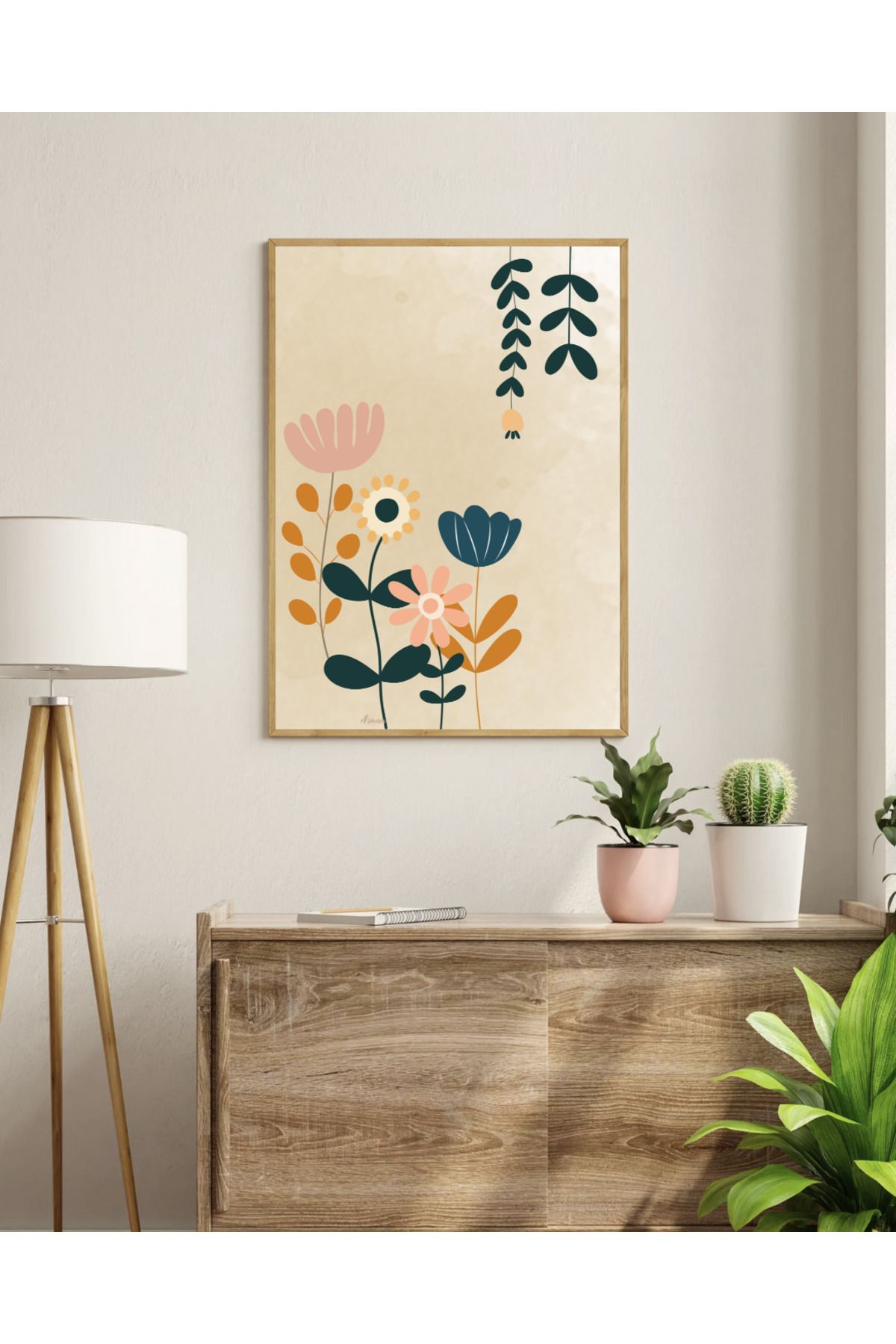 Tuba Decor Tek parça Ahşap Çerçeve Görünümlü MDF Tablo