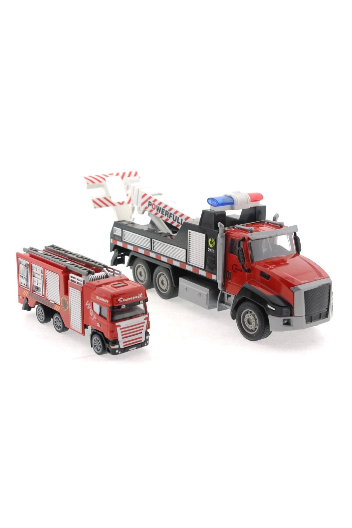 FTT SHOPPING MARKET Die Cast Çek Bırak Vinçli Kurtarıcı ve Söndürücü İtfaiye Aracı