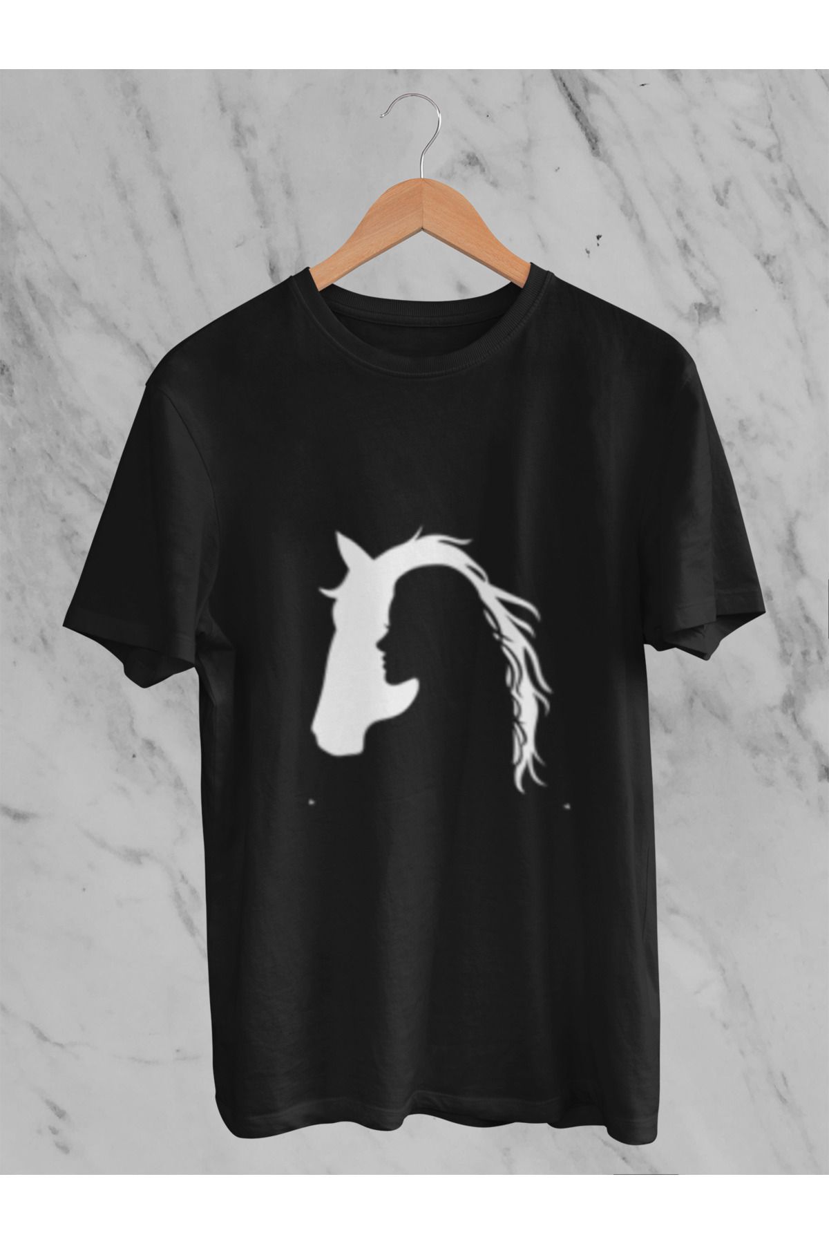 MG AT & KIZ BASKILI UNISEX BİSİKLET YAKA PAMUKLU OVERSIZE KALIP KISA KOLLU T-SHIRT