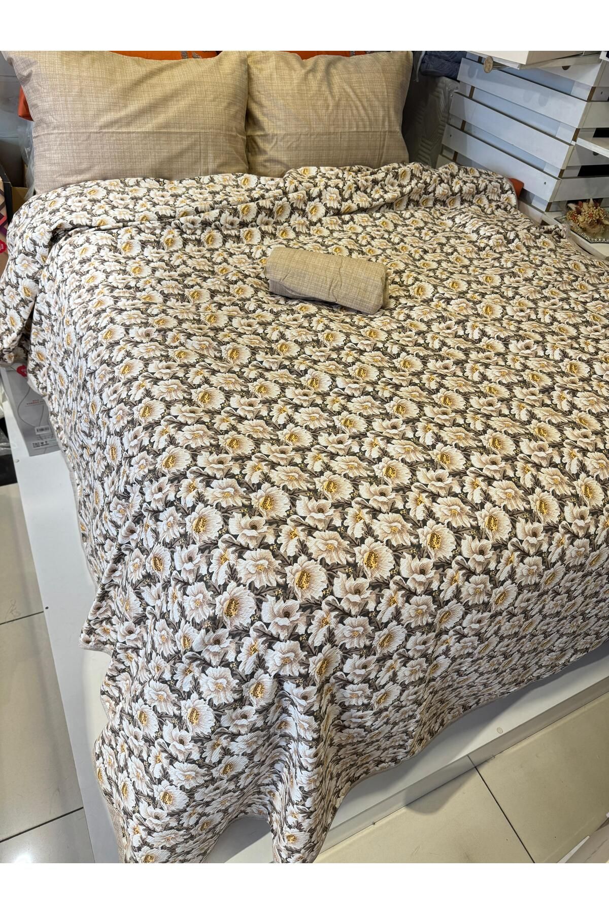 ŞENER HOME-Daisy Patterned Sheet Elastic Single Pique Set 2
