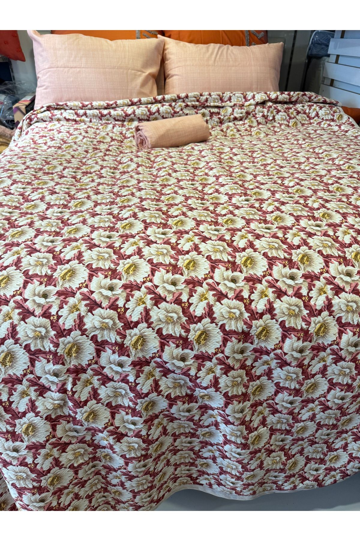ŞENER HOME-Daisy Patterned Sheet Elastic Single Pique Set 4