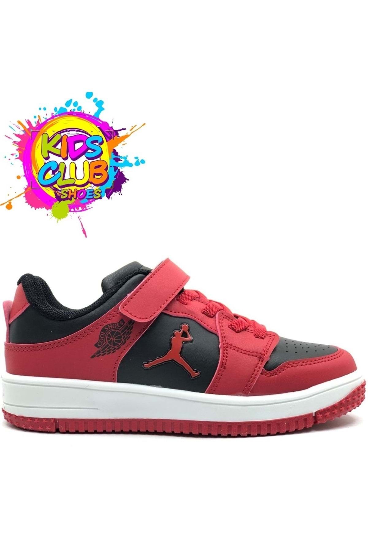 Kids Club Shoes Cool Haykat-25 Ortopedik Taban Unisex Çocuk Spor Ayakkabı SİYAH-KIRMIZI