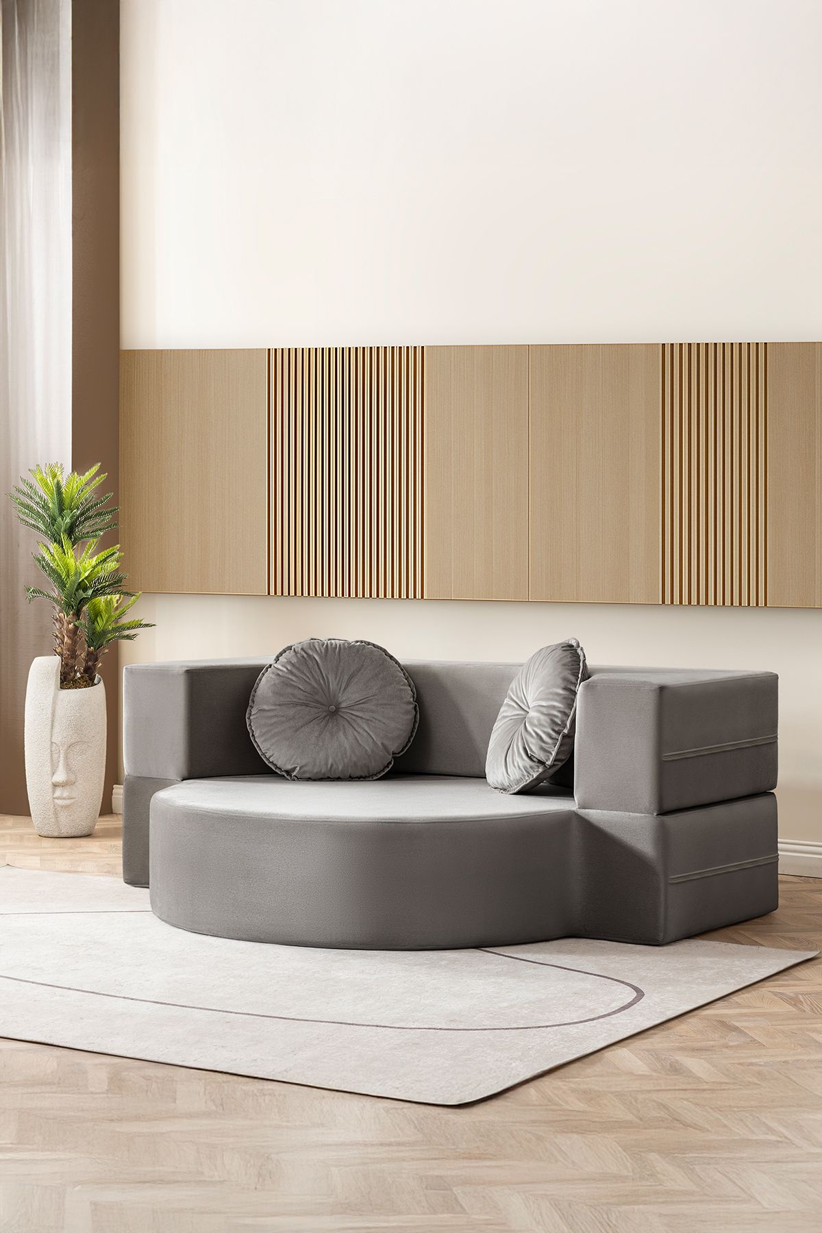BRANNA HOME Layer 2'li Açılabilir Koltuk & Yeni Nesil & Silinebilir & Çift Kişilik & Konforlu Yatak Antrasit