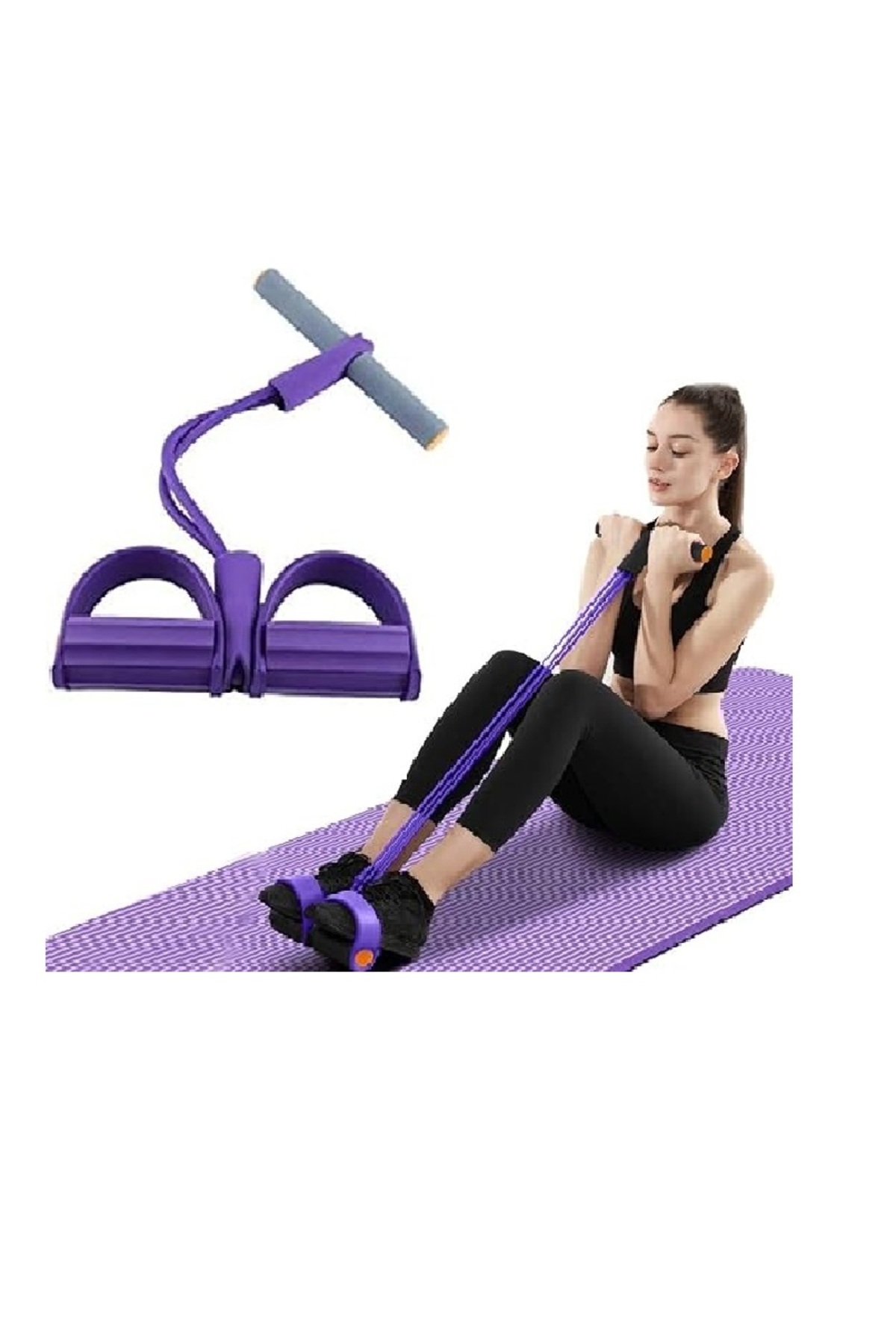 حبل مقاومة للياقة البدنية من مع شريط شد مرن للرجلين والفخذين والذراعين والظهر تومي