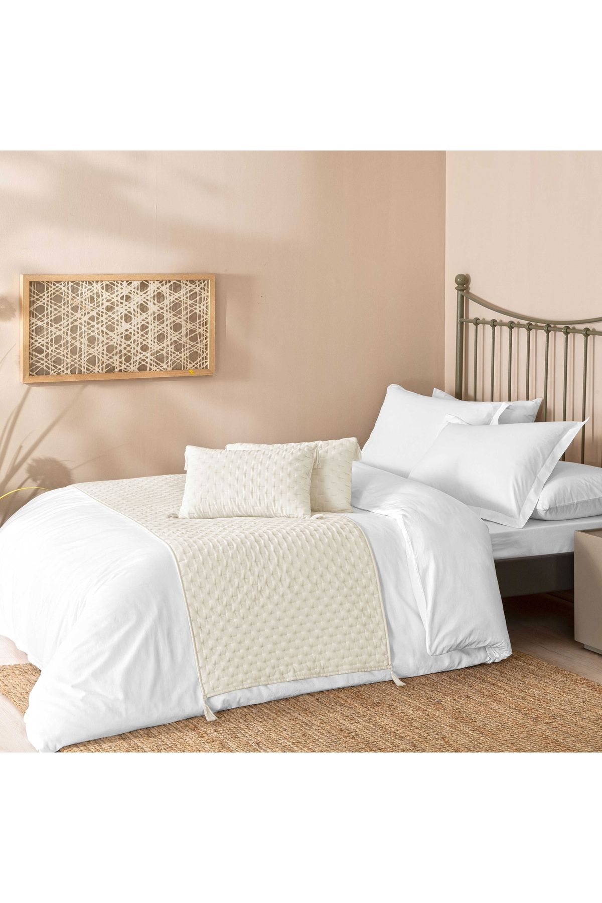 Gardenia Standart Yatak Runner Seti Bej
