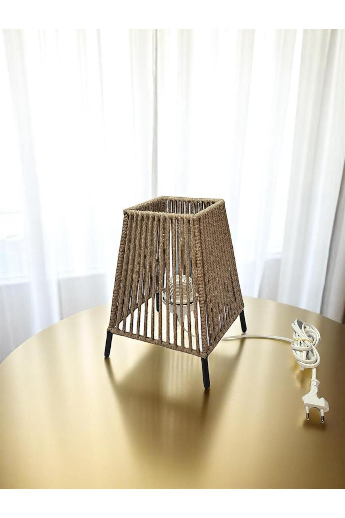 CONANA Makrome İpli Metal Masa ve Gece Lambası