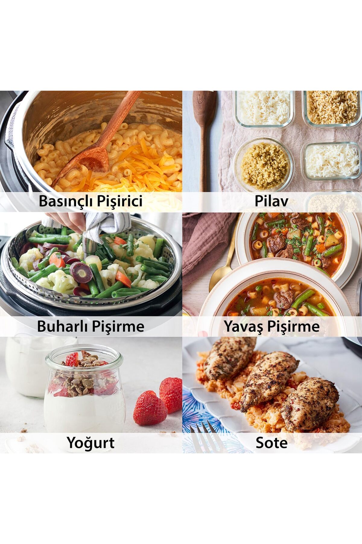 Instant Pot Duo 7in1 5.7 Lt. Akıllı Buharlı Pişirici, Elektrikli Düdüklü, Pilav Pişirici ,yoğurt Yap fotoğrafı 5 (önizleme)
