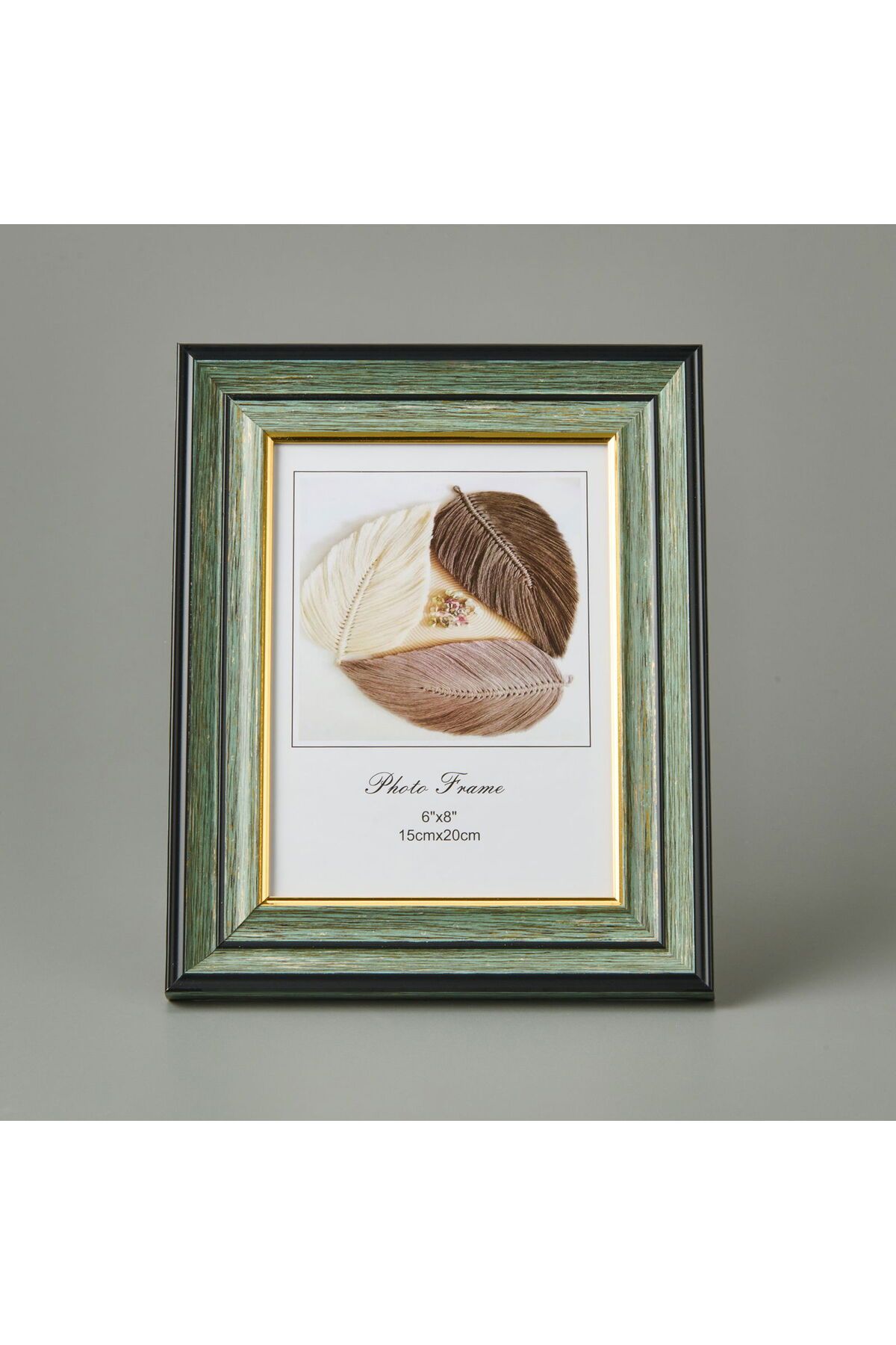 MATMEL Fotoğraf Çerçevesi - Yeşil / Gold - 15x20 cm