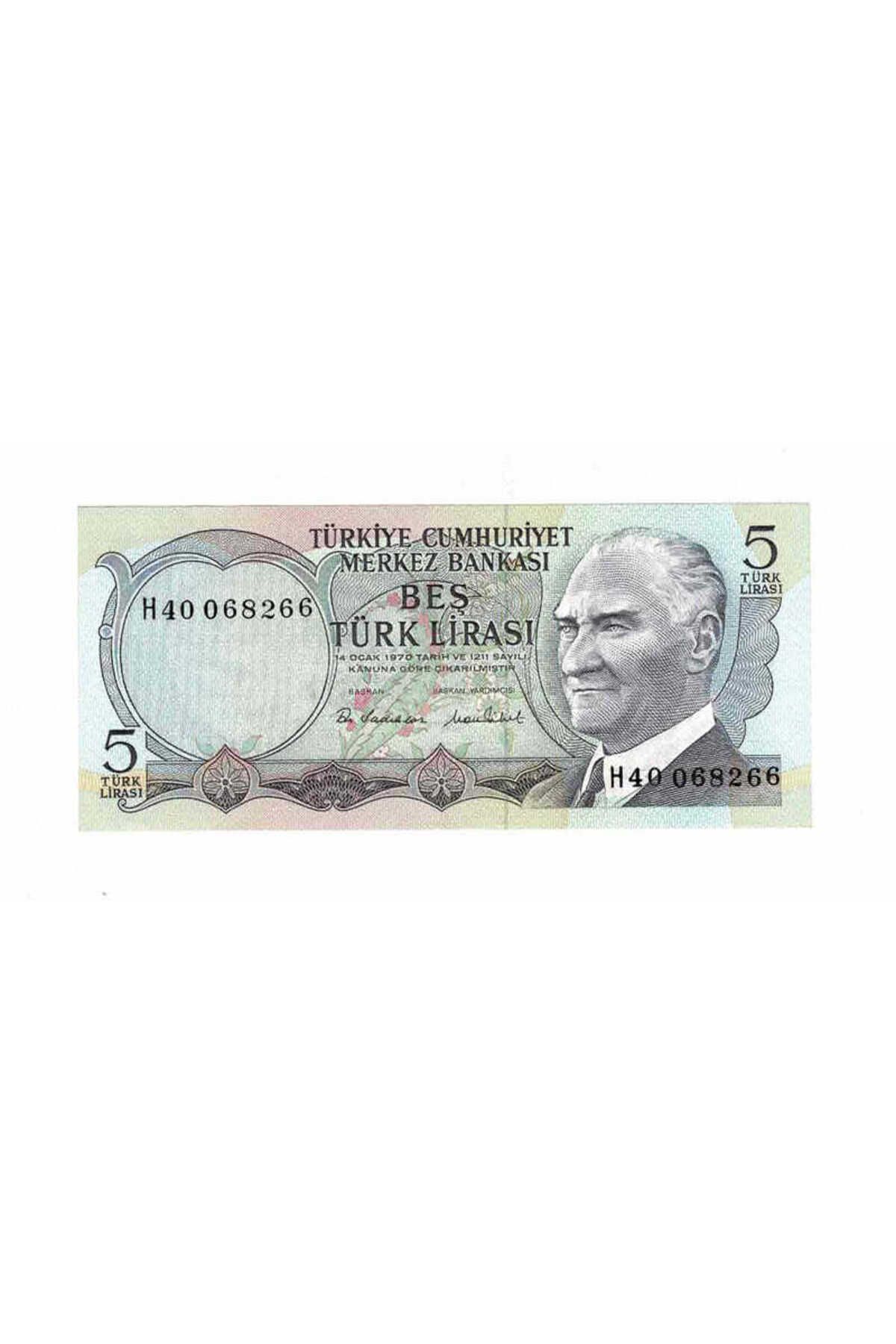 Gökçe Koleksiyon 6. Emisyon 2.Tertip 5 Türk Lirası Seri H40 ÇİL TCK9670