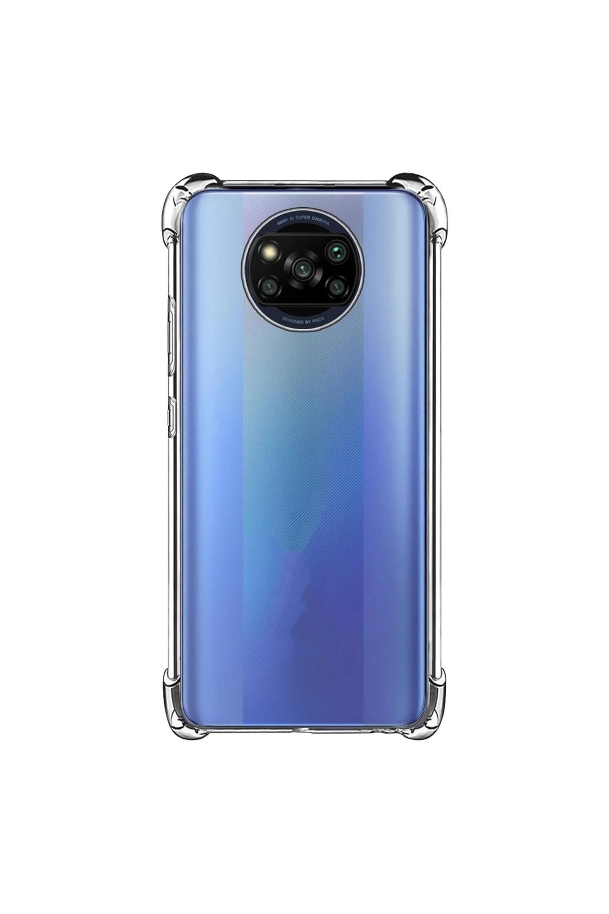CaseArt Xiaomi Poco X3 NFC ile uyumlu Kapak Köşe Korumalı Airbag Antishock Şeffaf Silikon Kılıf