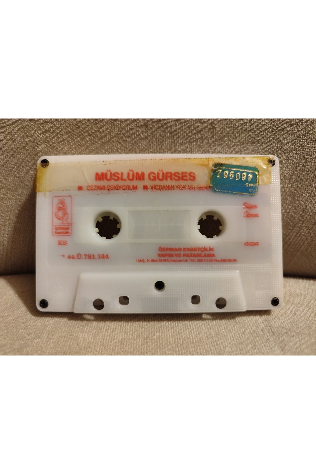 Plakperest MÜSLÜM GÜRSES - Cezamı Çekiyorum / Vicdanın Yok Mu Senin 1991 Türkiye Basım Kaset Kapaksız 2. el