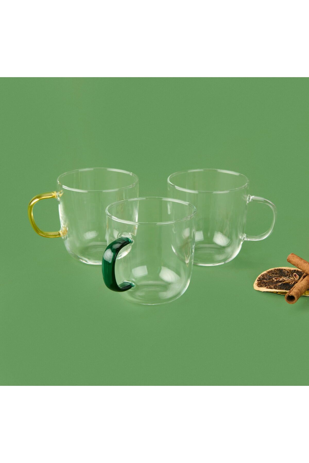 ASPARTAM Glassware Renkli Kulplu Borosilikat Cam Kupa - - 450 ml