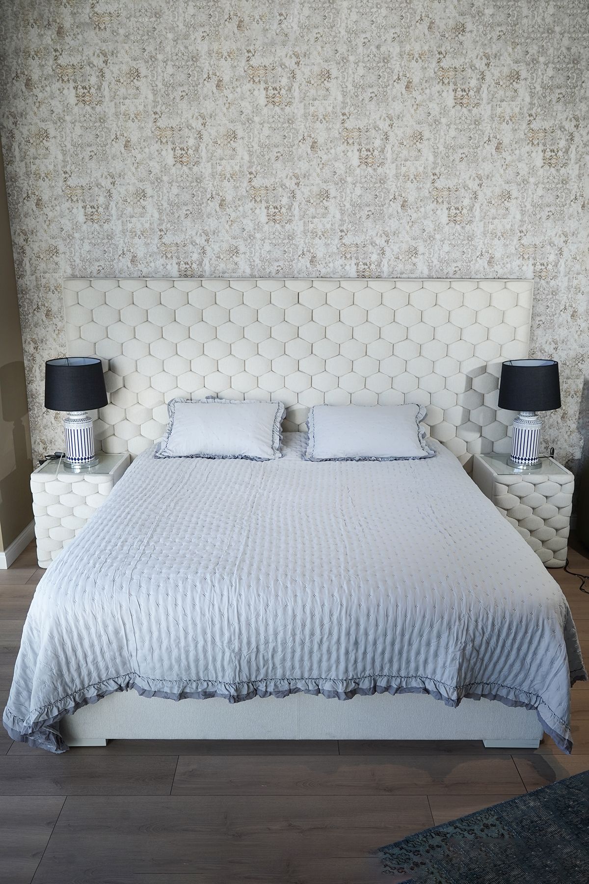Dainty Home -lara- Gri Renk Fırfırlı tek Kişilik yatak örtüsü Takımı