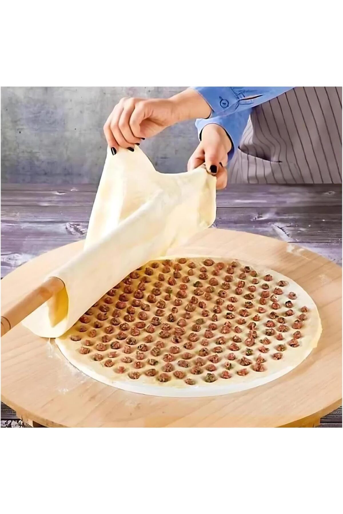 STOREMAX ELZ Tasarımlı Mantı Kalıbı Pratik Kolay 61 Bölmeli Mantı Yapma Kalıbı Aleti Küçük 27 Cm