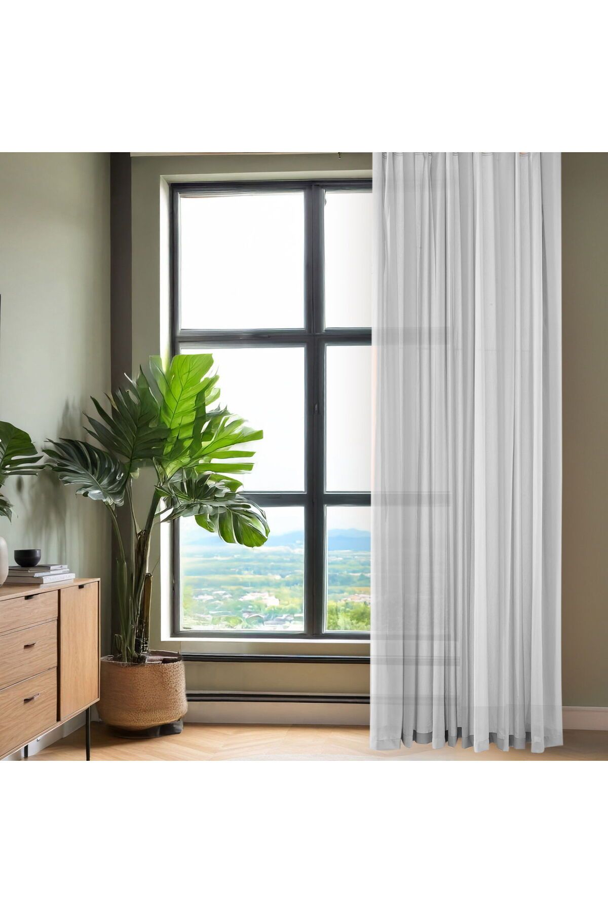 ASPARTAM Poturge Tül Perde - Gri - 300x270 cm