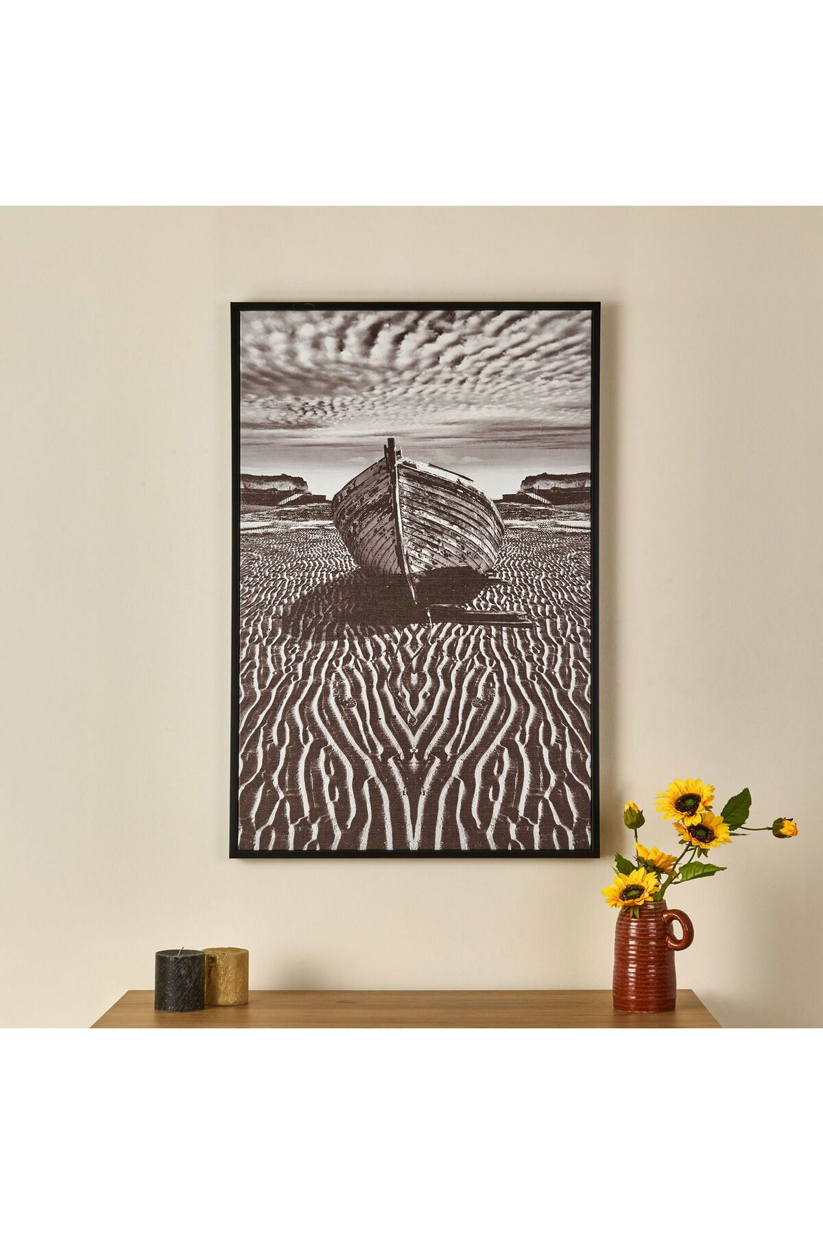 ASPARTAM Barcola Tablo - Siyah - 90x60 cm