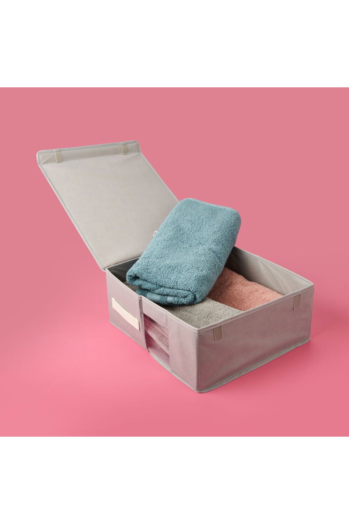 ASPARTAM Home PVC Detaylı Hurç - Gri - 38x33x15 cm