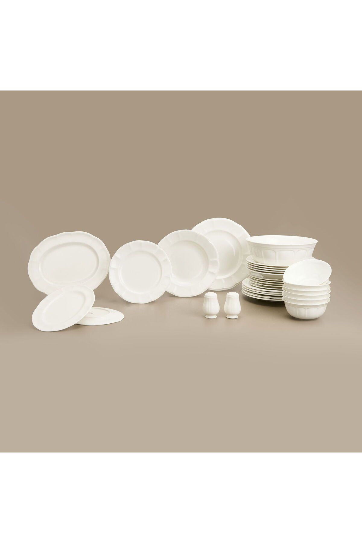 MATMEL Original Pera Leila Bone 30 Parça Porselen Yemek Takımı - Beyaz