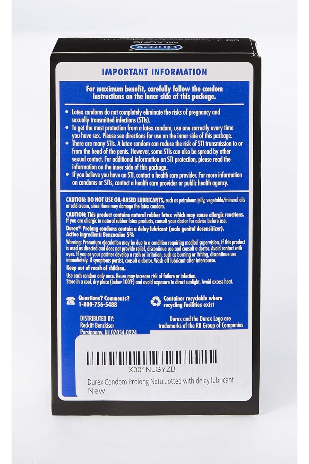 Durex-Prolong Natural Latex , 12 Count - Ultra Fine, Ribbed and Dotted with Delay Lubr 2