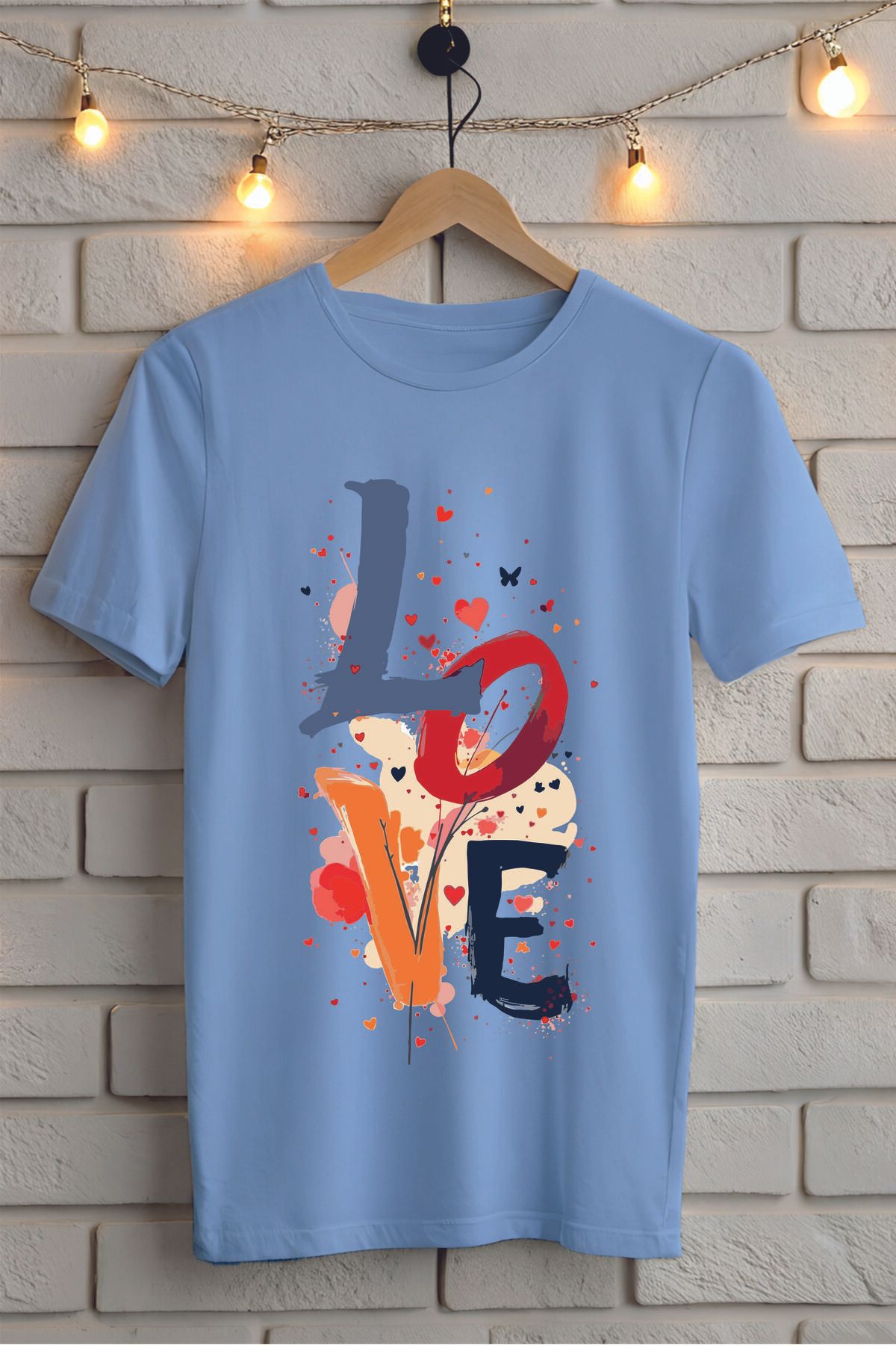 ModaSphere Love Baskılı Unisex Oversize Tişört