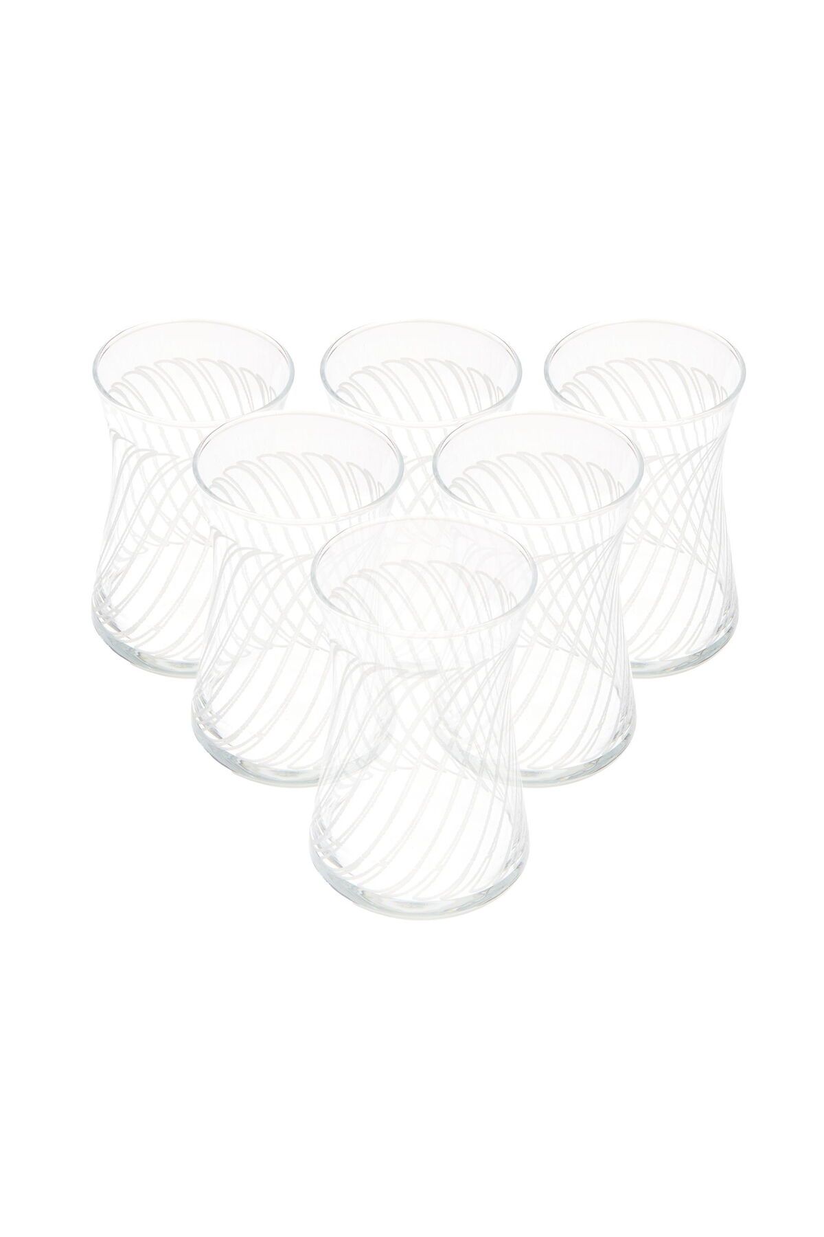 ASPARTAM Home Dekorlu 6'lı Çay Bardağı - Şeffaf - 170 ml