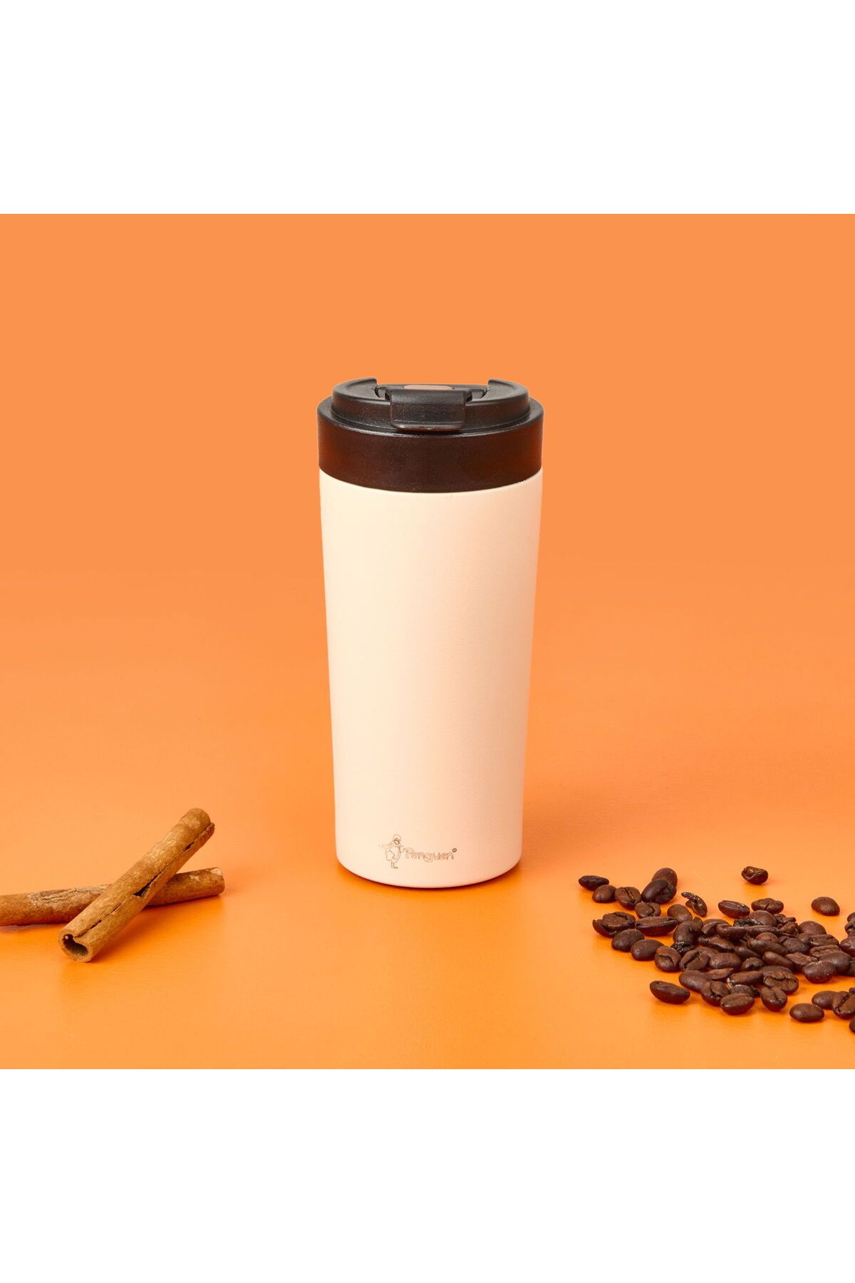 ASPARTAM Mug Termos - Beyaz / Siyah - 380 ml