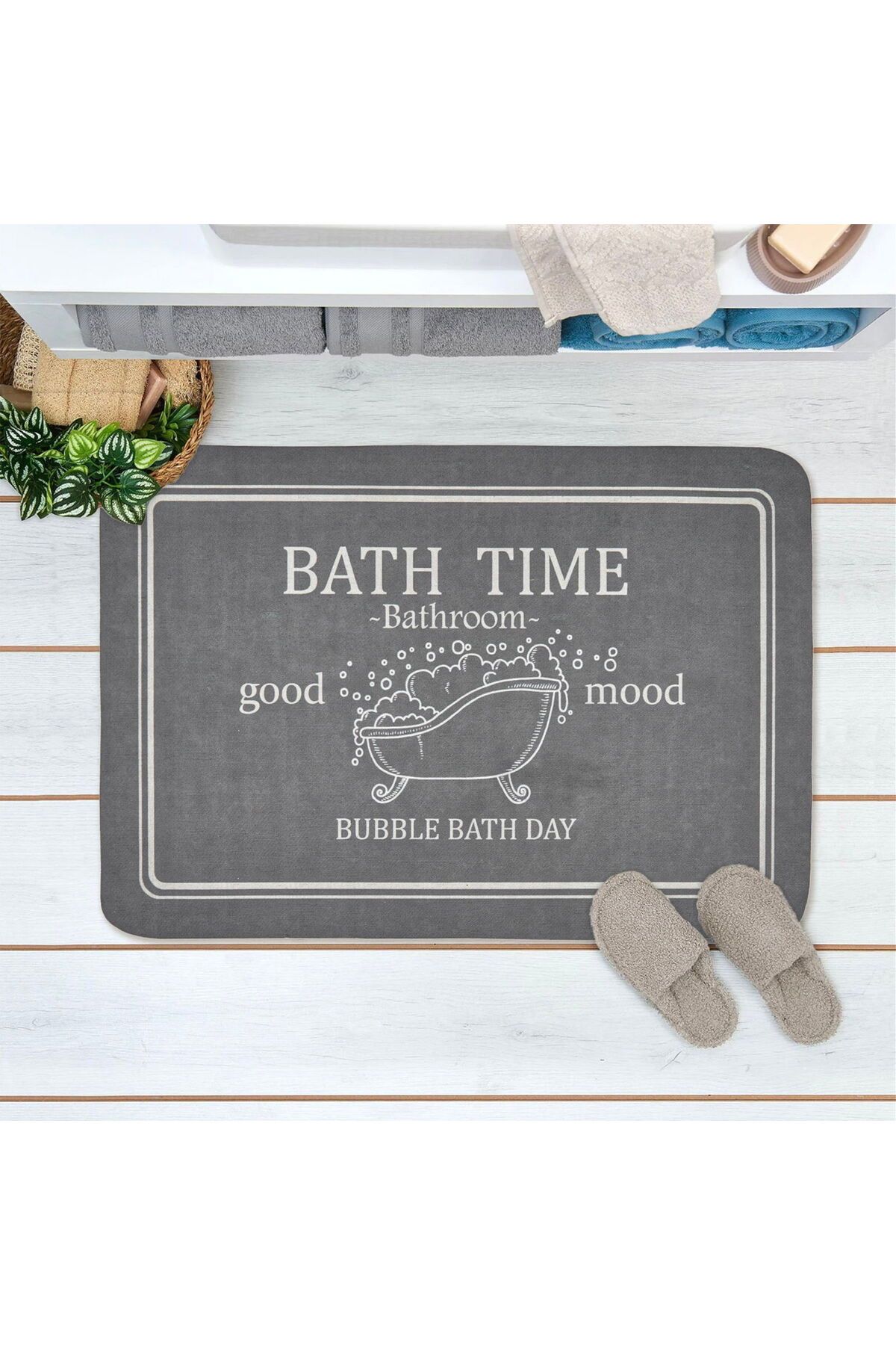 MATMEL Bath Time Sihirli Banyo Paspası - Beyaz - 50x70 cm