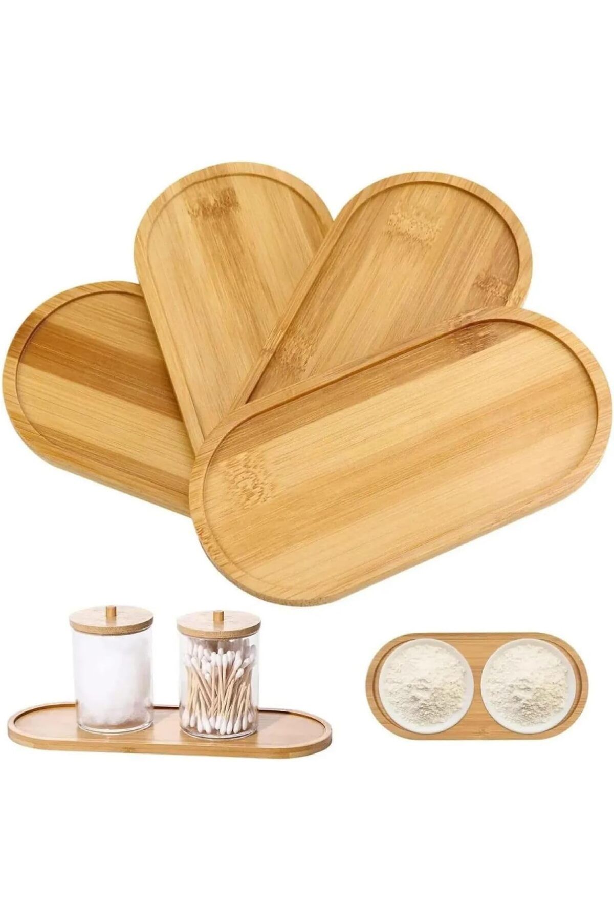 STOREMAX ELZ Bambu Yağdanlık Altlığı Sunumluk Şık ve Dayanıklı Ahşap Tepsi (Oval) FRNTR 1127478