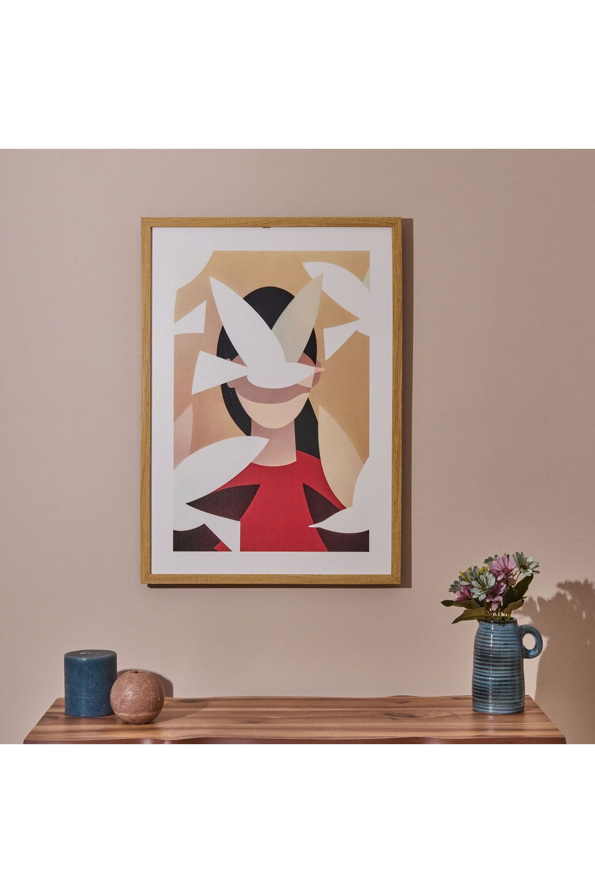 MATMEL Woman Of Birds Tablo - Renkli - 50x70 cm