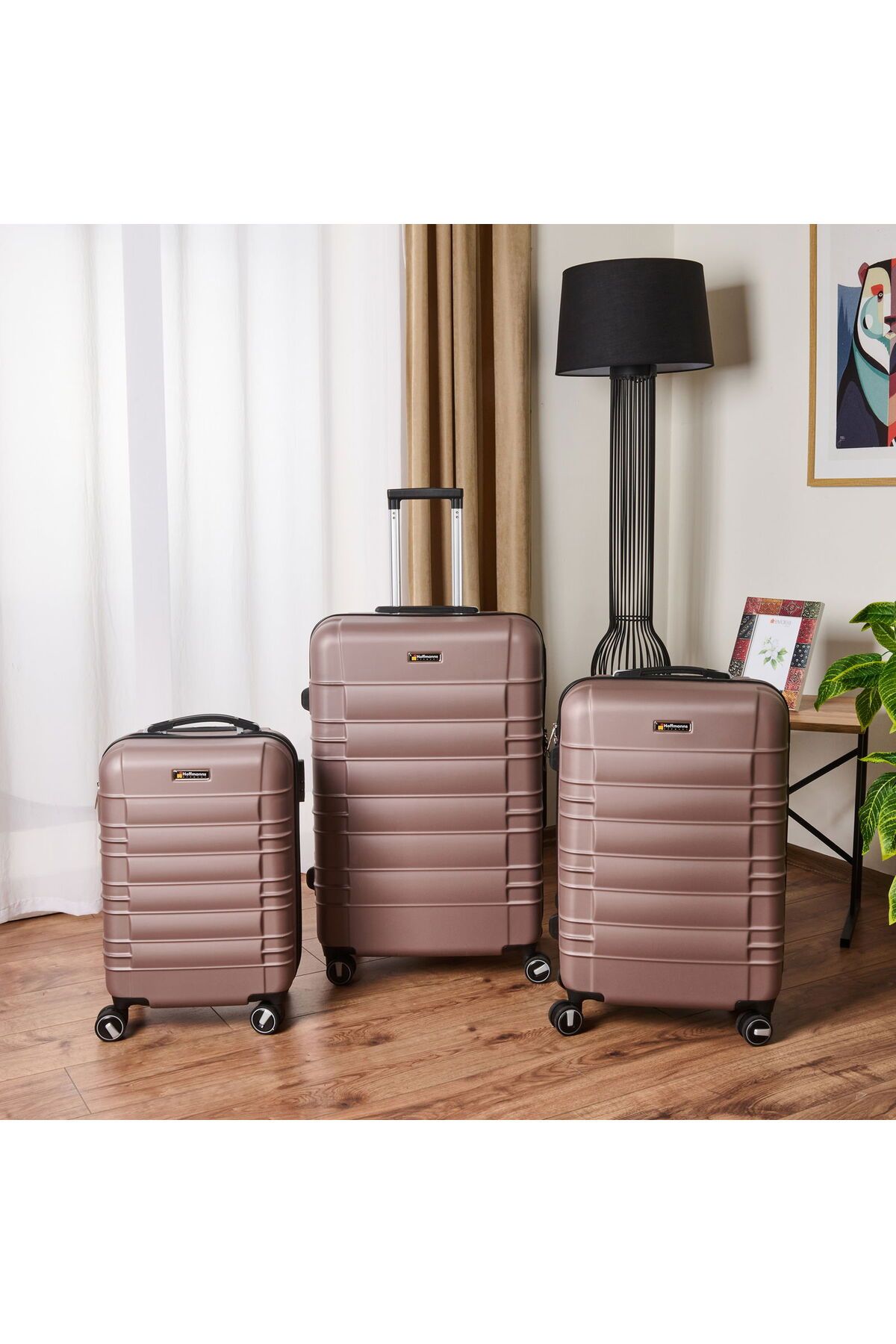 ASPARTAM Travel Star Orta Boy ABS Valiz - Platin - 66x45x26 cm