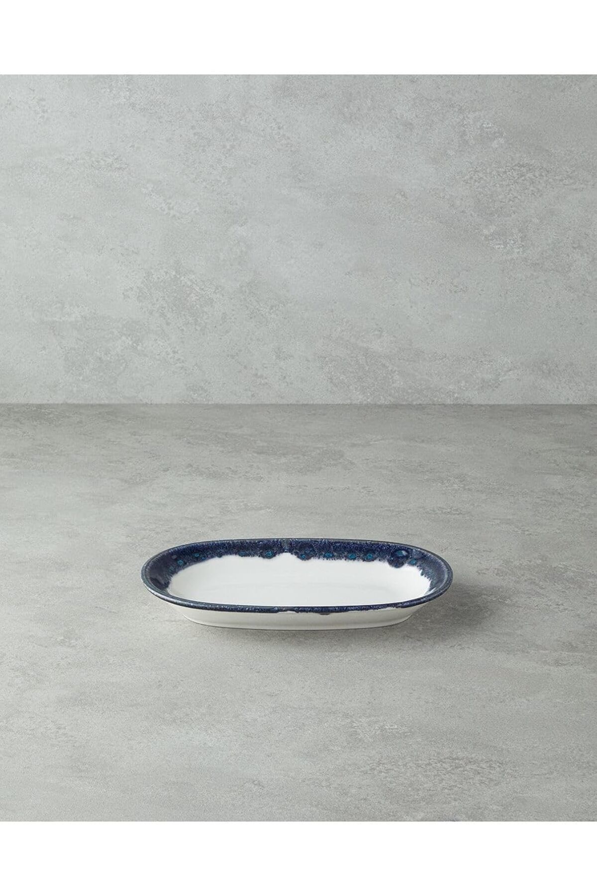 STOREMAX ELZ Home Larry Porselen Kayık Tabak 19 cm Lacivert FRNTR 1127478