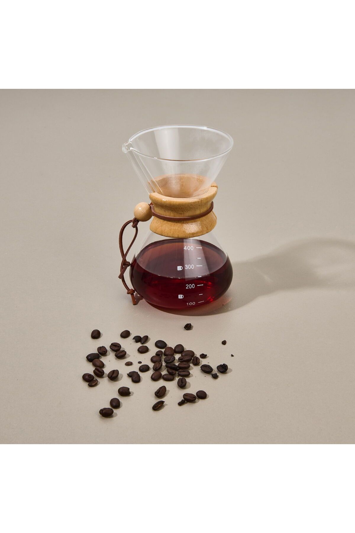 ASPARTAM Cam Kahve Demleme Karafı - Şeffaf / Açık Kahverengi - 400 ml