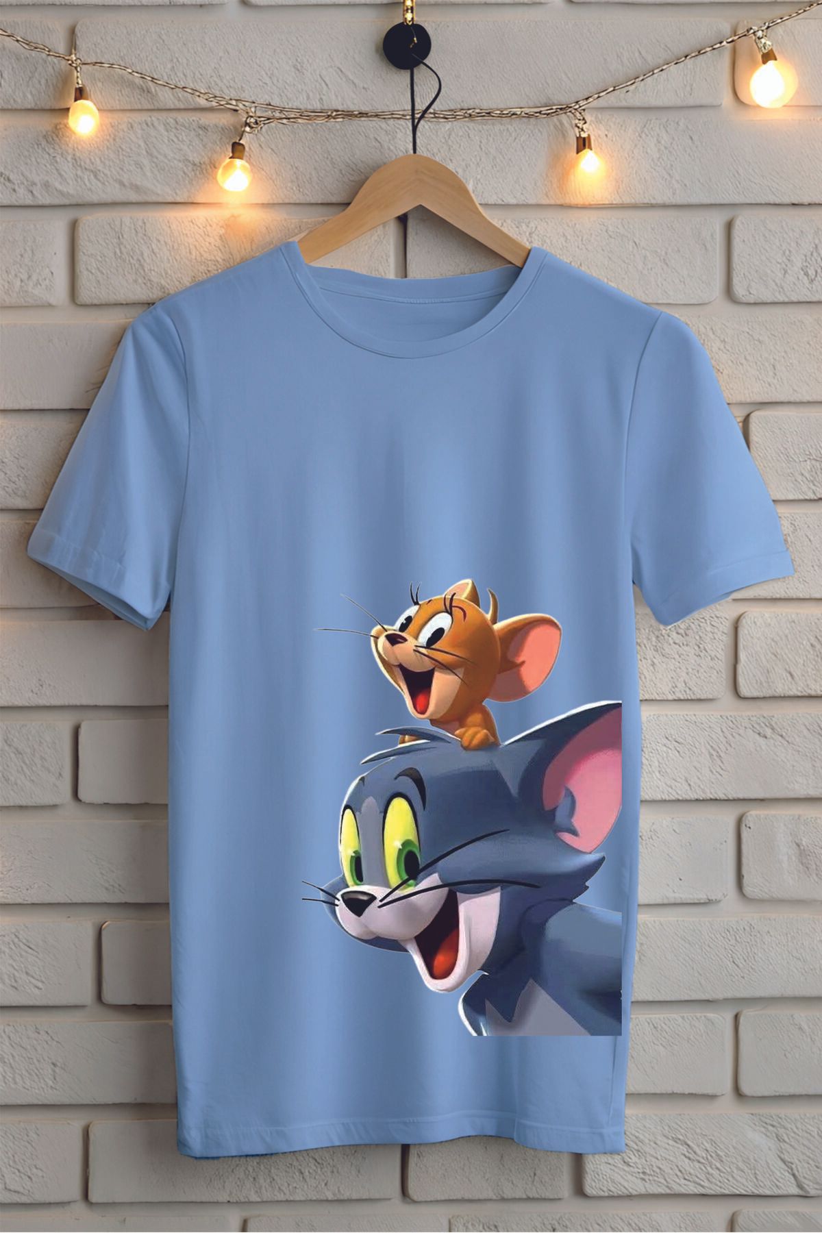 ModaSphere TOM ve JERRY Baskılı Unisex Oversize Tişört