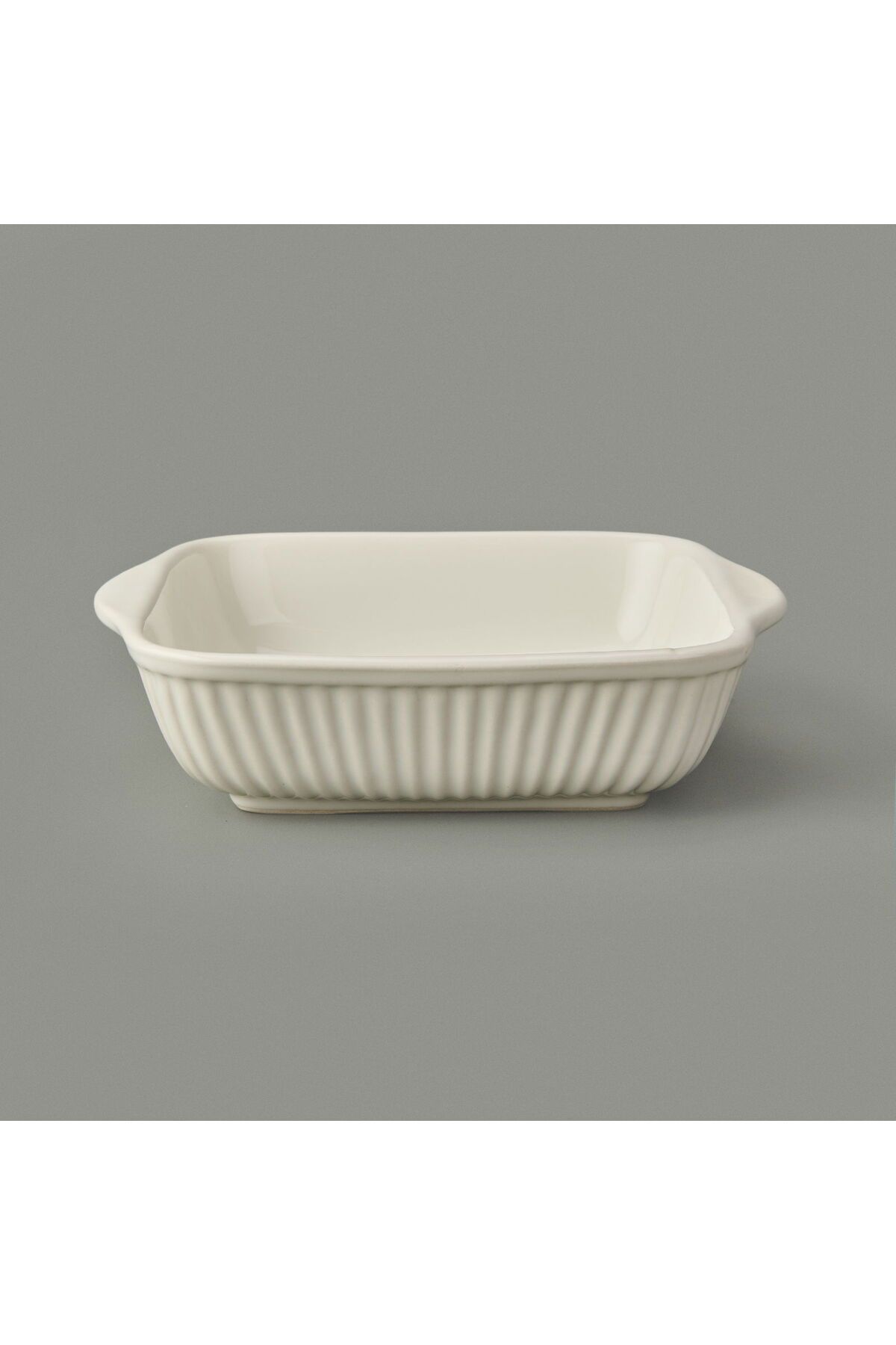 MATMEL Porselen Büyük Boy Fırın Kabı - Krem - 25x21 cm