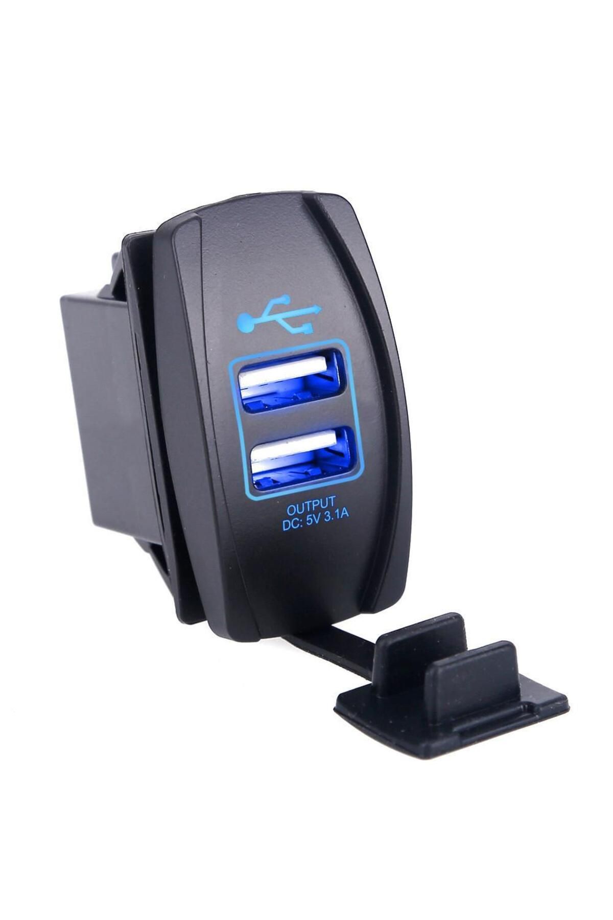 Lucest 12V-24V / 5V 3,1A İkili USB Şarj Cihazı Soketi (Plastik Aparattır!!!)