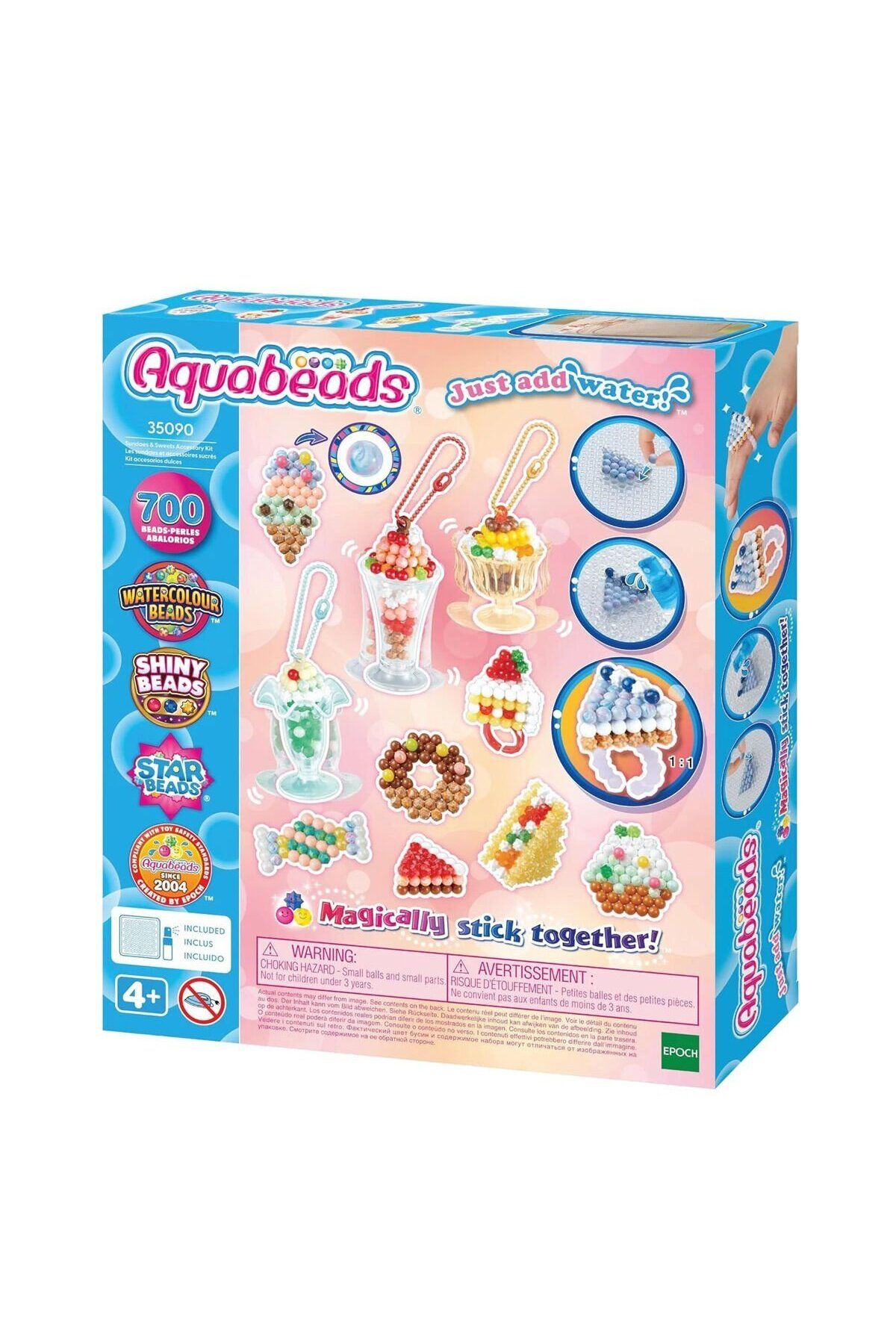 ADORE OYUNCAK 35090 AquaBeads Dondurma ve Tatlı Aksesuar Kiti - 700 parça +4 yaş