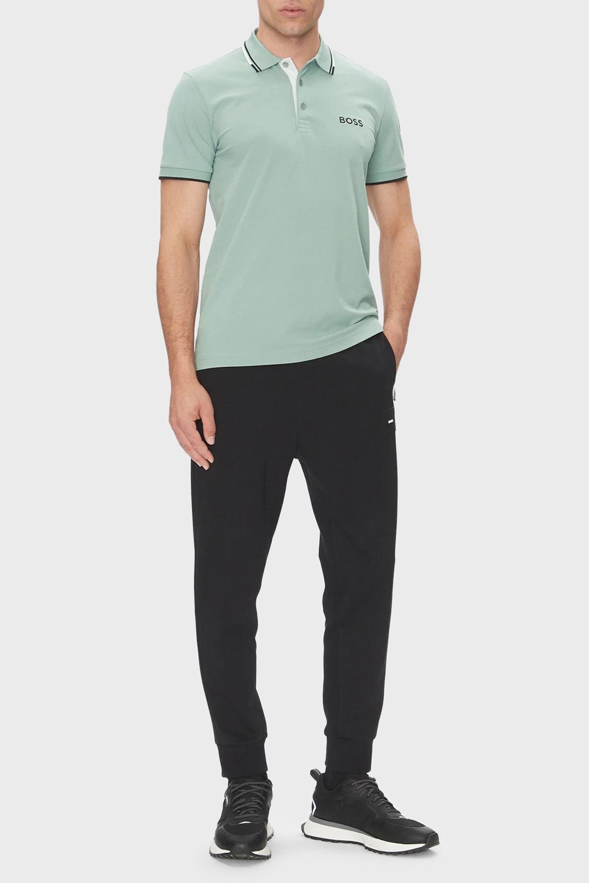 BOSS Steç Pamuklu Regular Fit Normal Bel Ribanalı Paça Jogger Pantolon Erkek PANTOLON 50537198 001