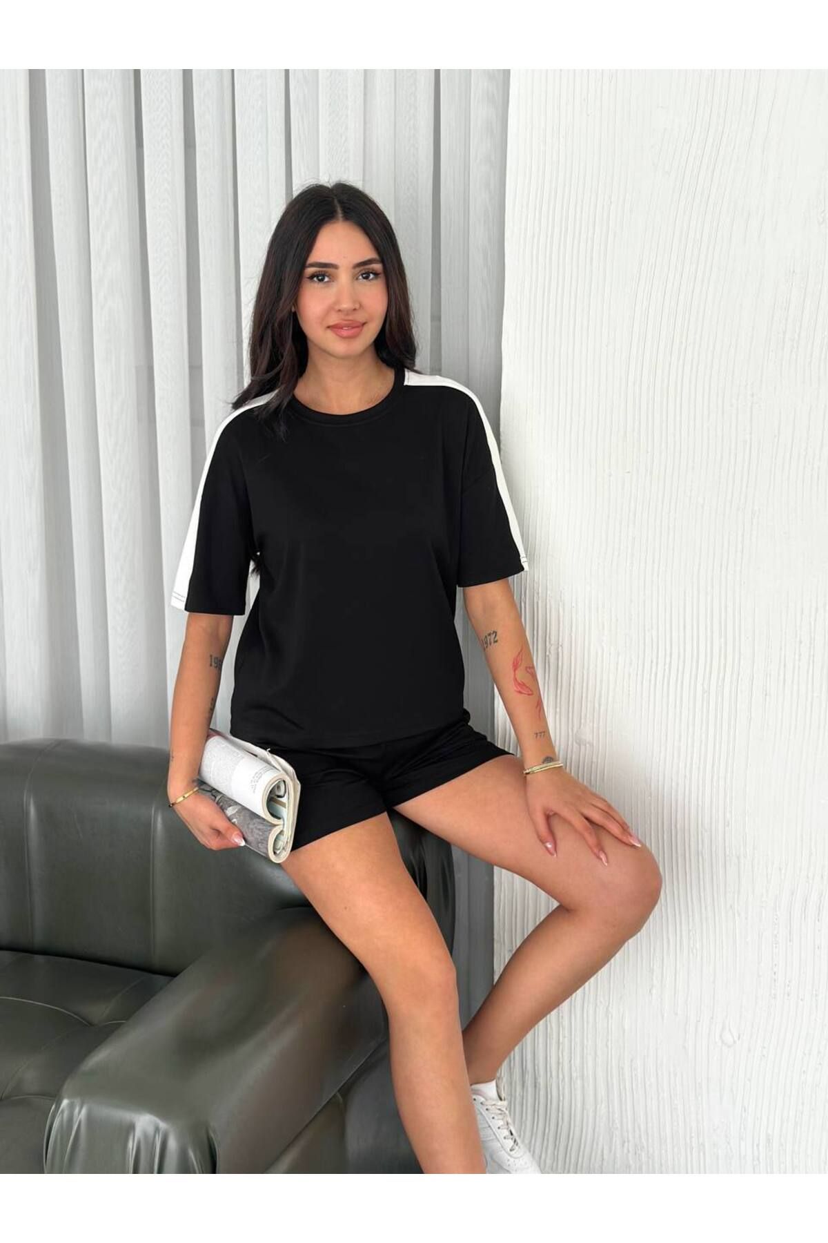 Belle Perre Modal Kumaş Şeritli Alt Üst Takım