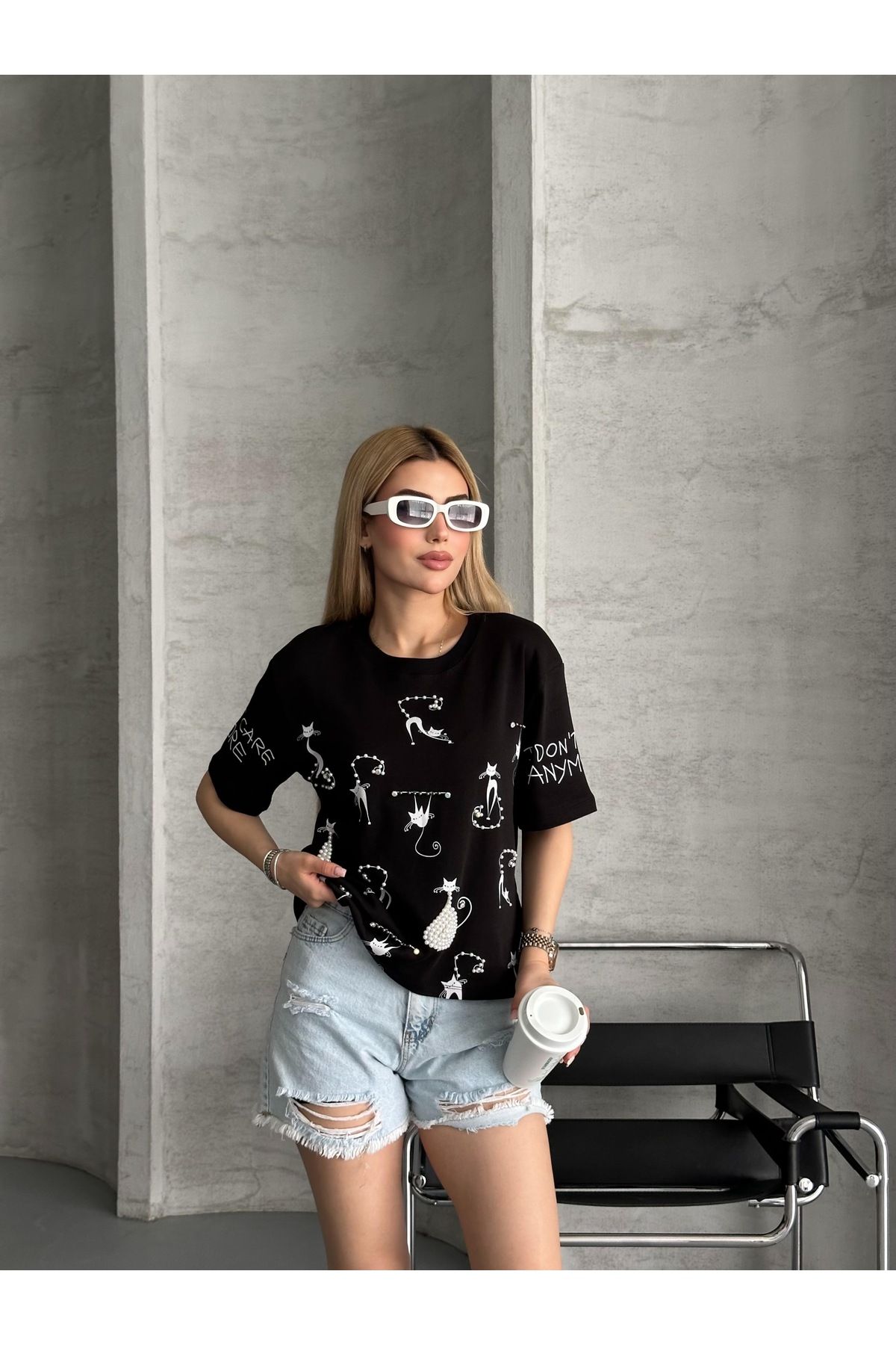 Raquel Ravazza Kedili İncili İpekyl Tshirt